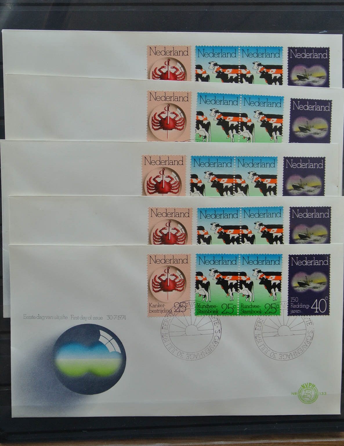 13015 001 - 13015 Netherlands 1974 double cow on fdc! 13015 001 - 13015 Netherlands 1974 double cow on fdc!