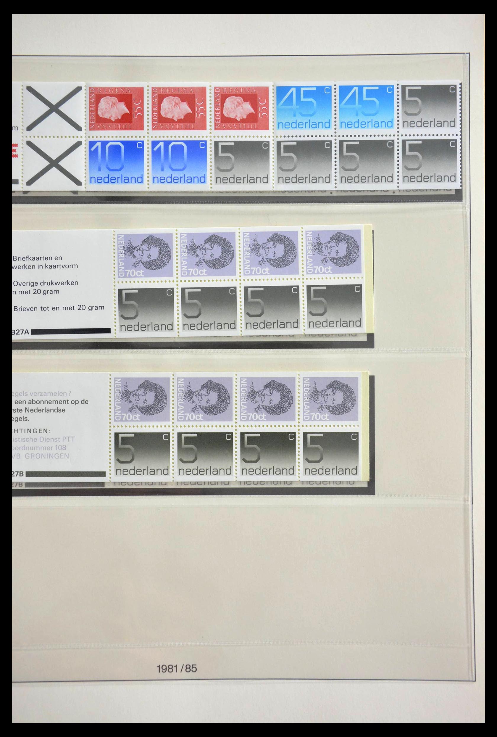 13085 017 - 13085 Netherlands stamp booklets 1964-1990.
