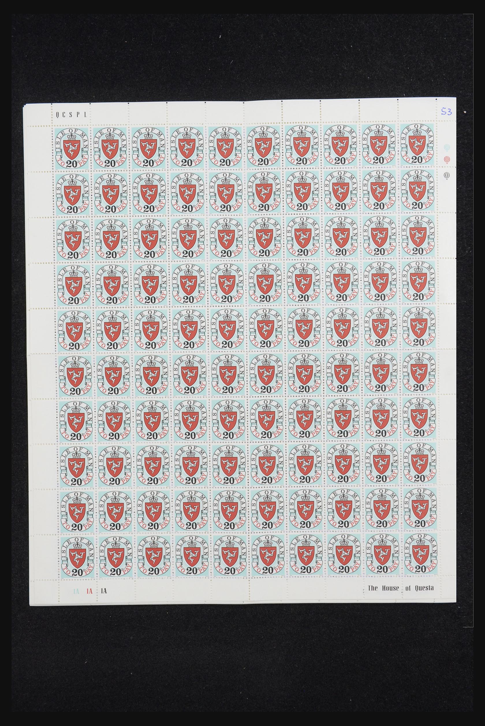 13119 001 - 13119 Isle of Man postage dues 1973.