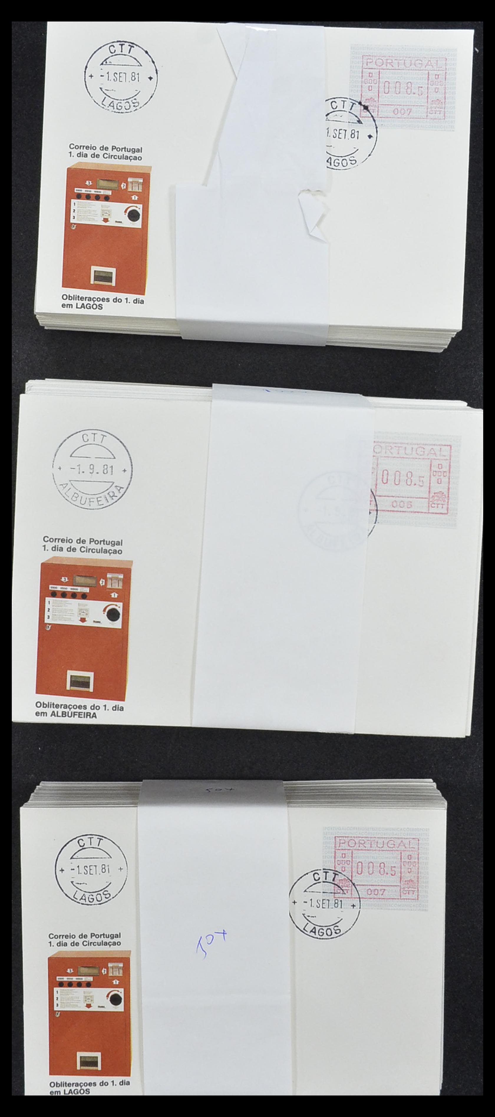 19008 022 - 19008 Portugal automaatzegels op fdc 1981-1987.