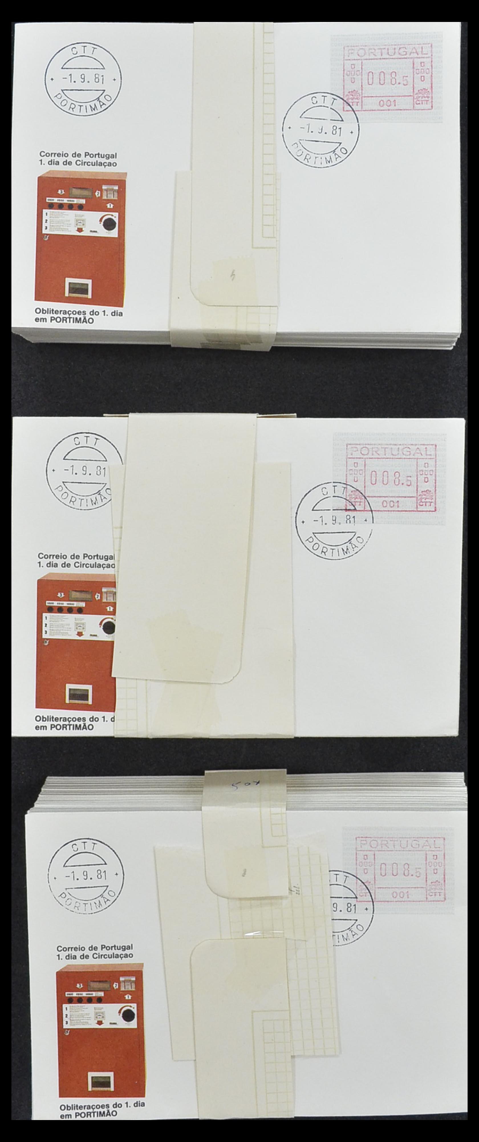 19008 027 - 19008 Portugal automaatzegels op fdc 1981-1987.