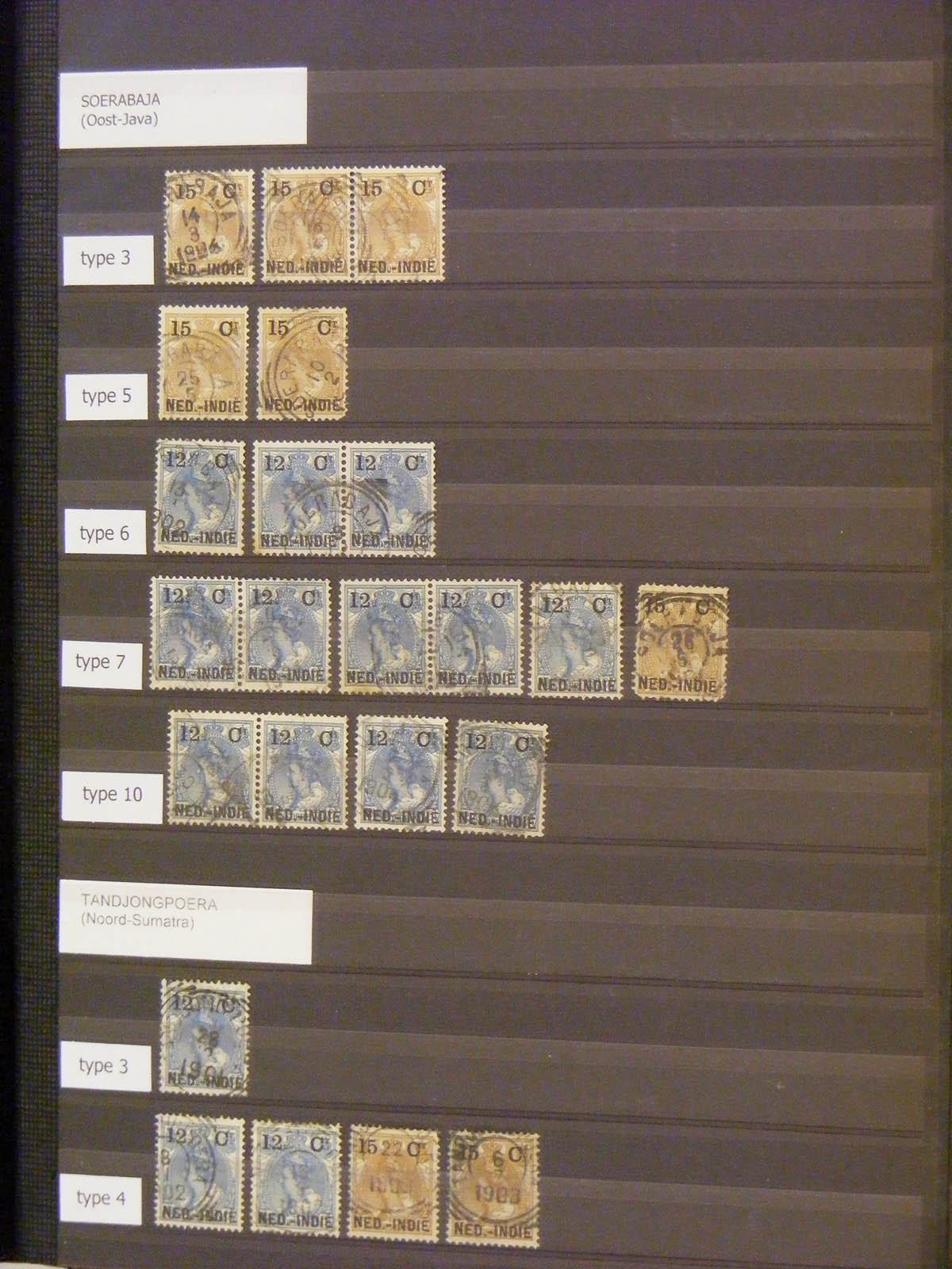 19296 021 - 19296 Nederlands Indië vierkant stempels.