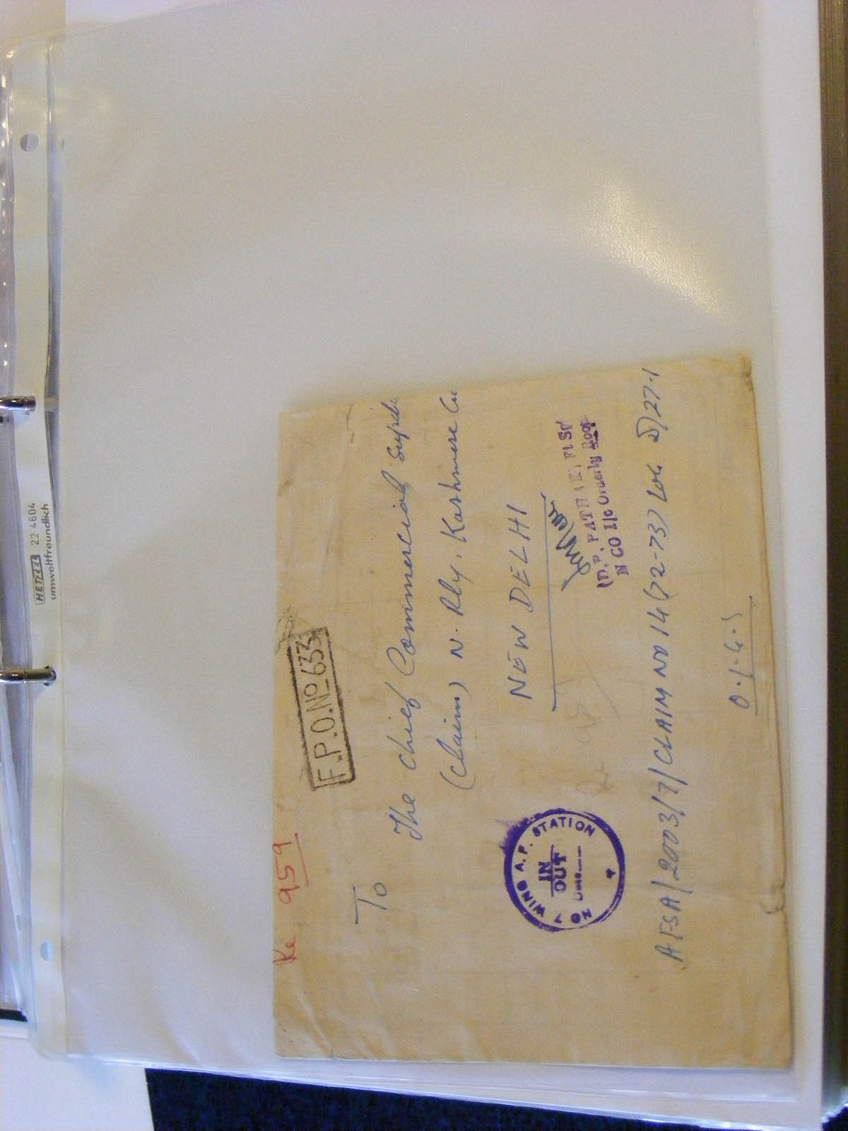 19584-1 007 - 19584 India dienst brieven.