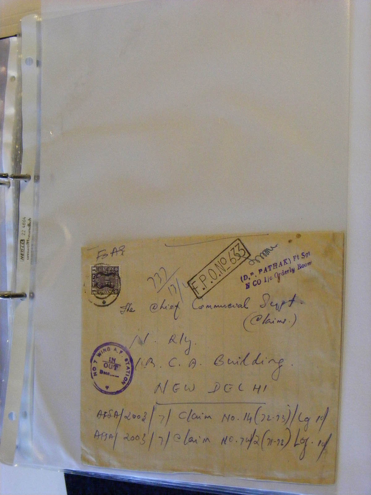 19584-1 013 - 19584 India dienst brieven.