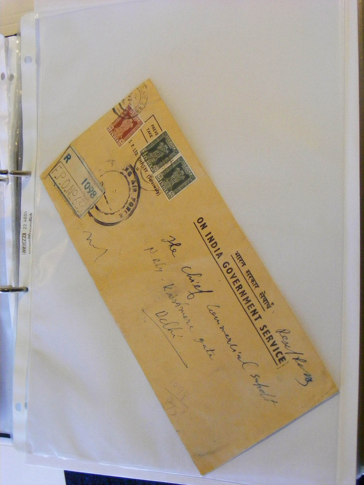 19584-1 017 - 19584 India dienst brieven.