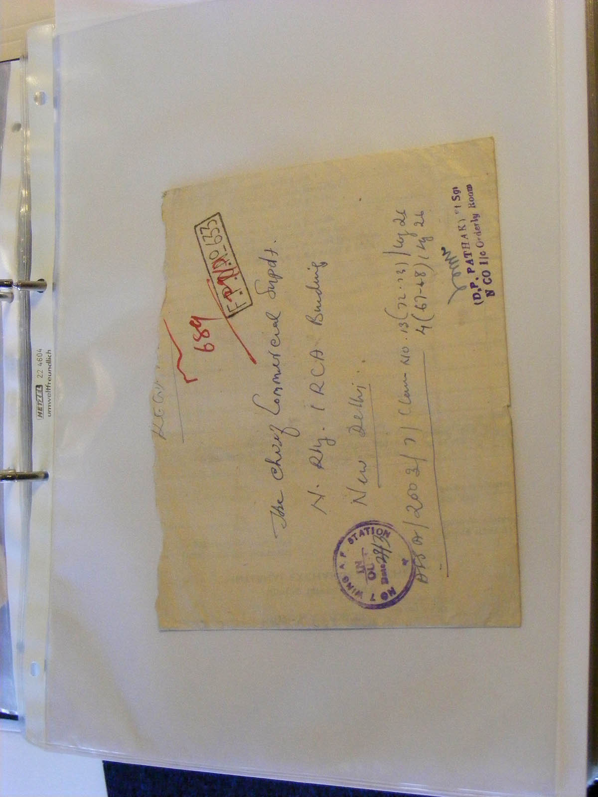 19584-1 023 - 19584 India dienst brieven.