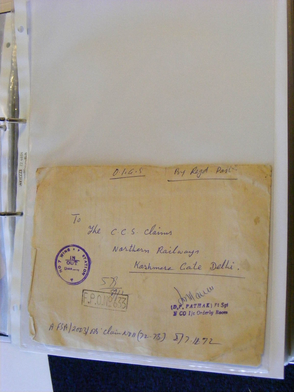 19584-1 027 - 19584 India dienst brieven.