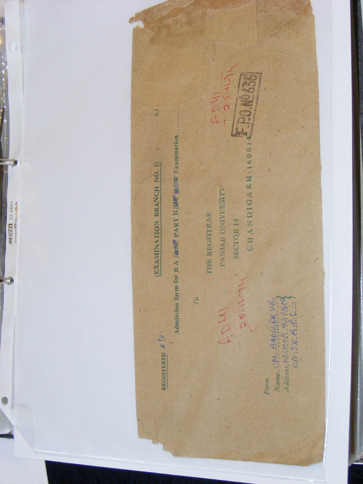 19584-1 067 - 19584 India dienst brieven.