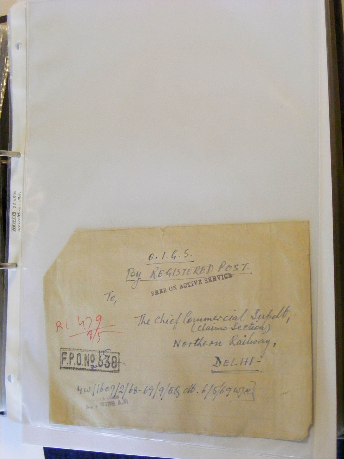 19584-1 093 - 19584 India dienst brieven.