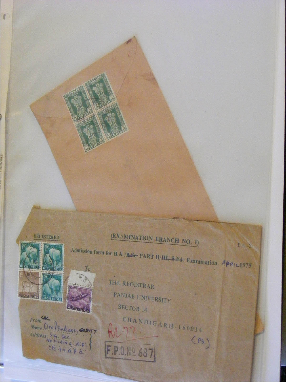 19584-2 289 - 19584 India dienst brieven.