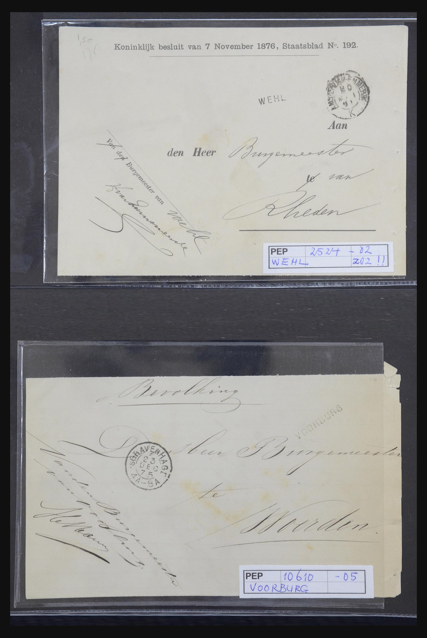 21718 001 - 21718 Briefkaarten met gotische langstempels.