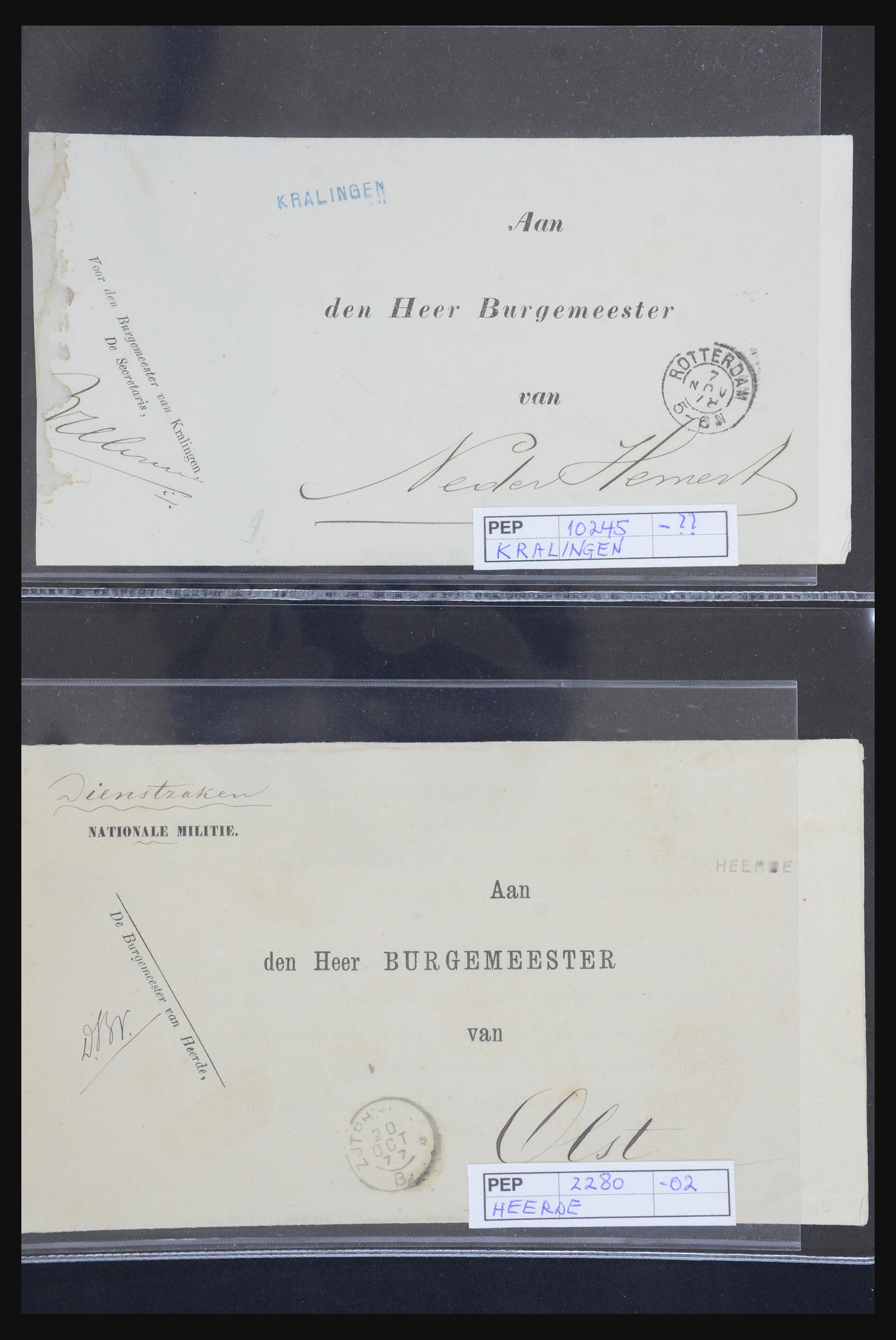 21718 009 - 21718 Briefkaarten met gotische langstempels.