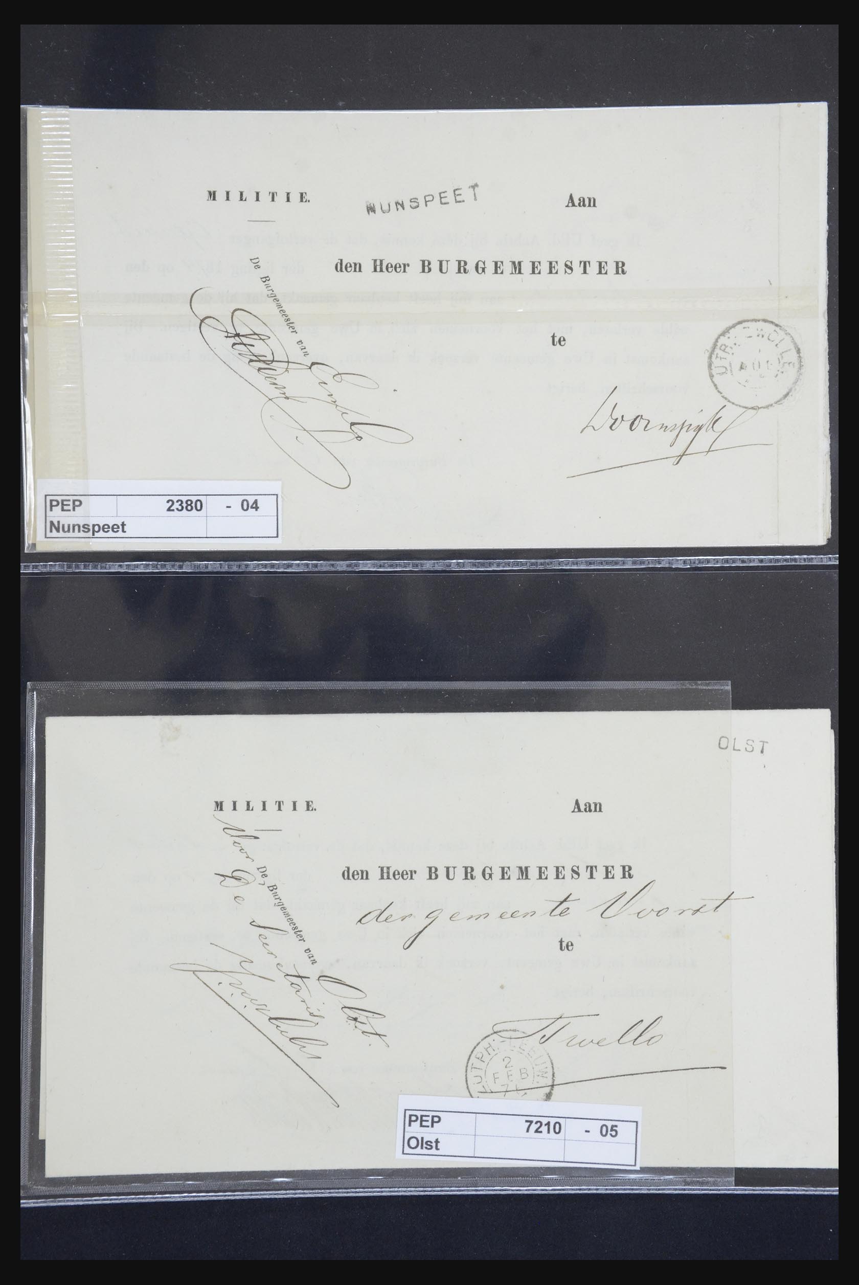 21718 013 - 21718 Briefkaarten met gotische langstempels.