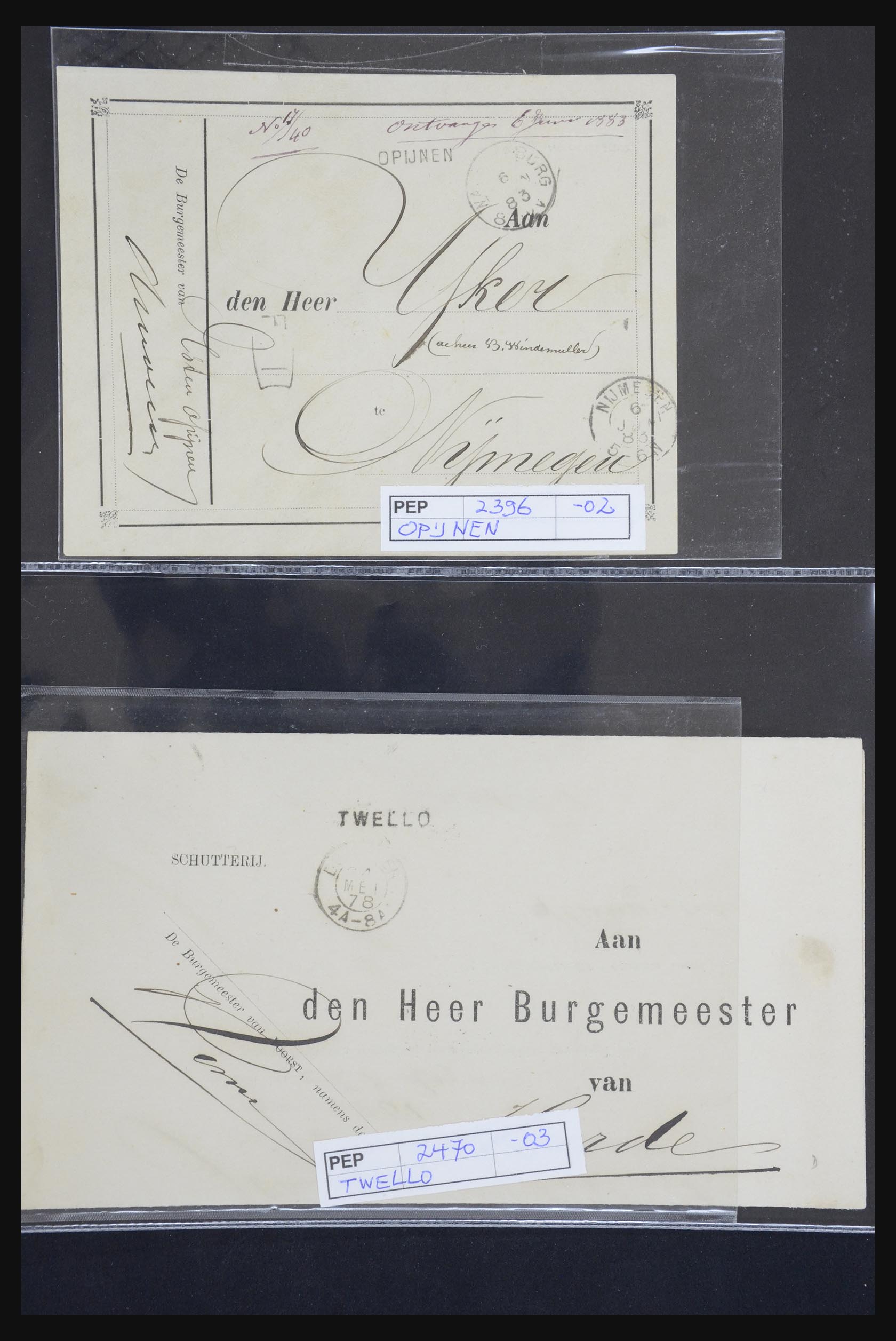 21718 015 - 21718 Briefkaarten met gotische langstempels.