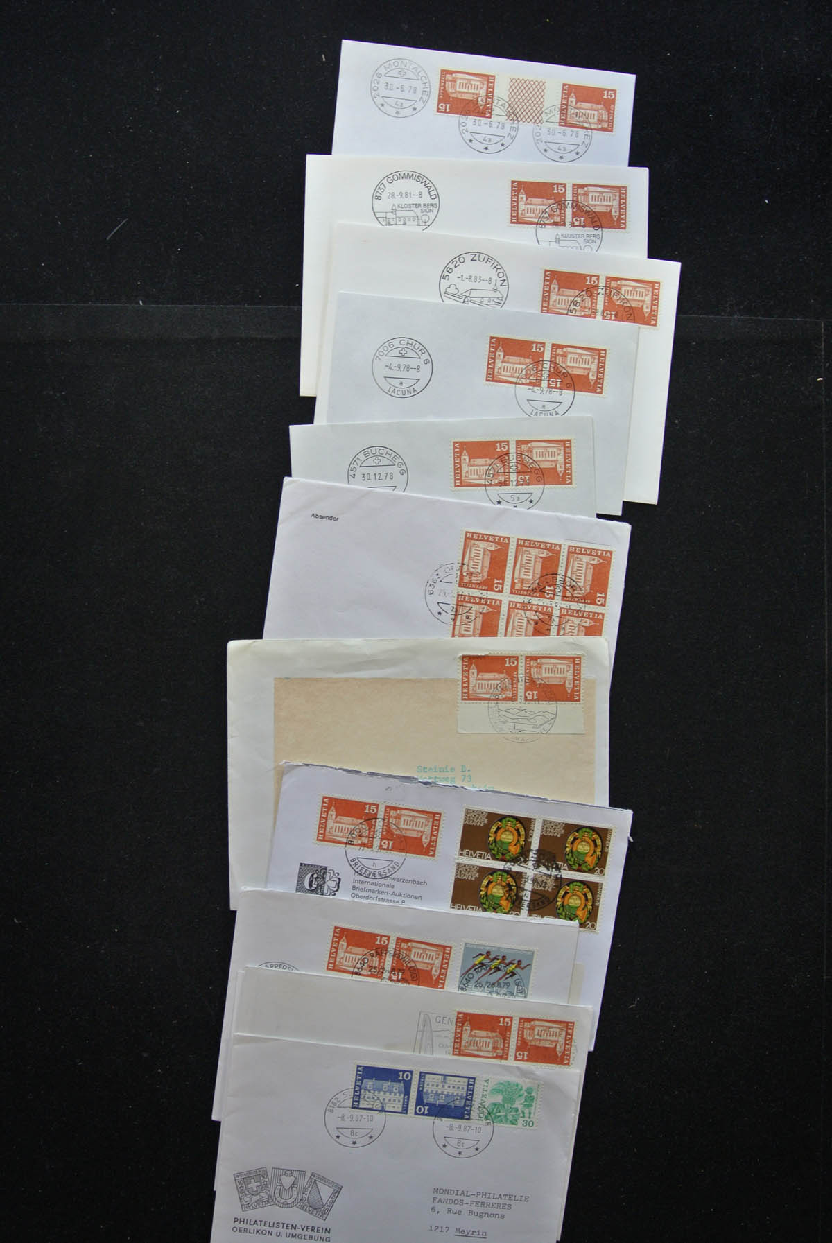 25248 011 - 25248 Switzerland 1938-1990 covers.