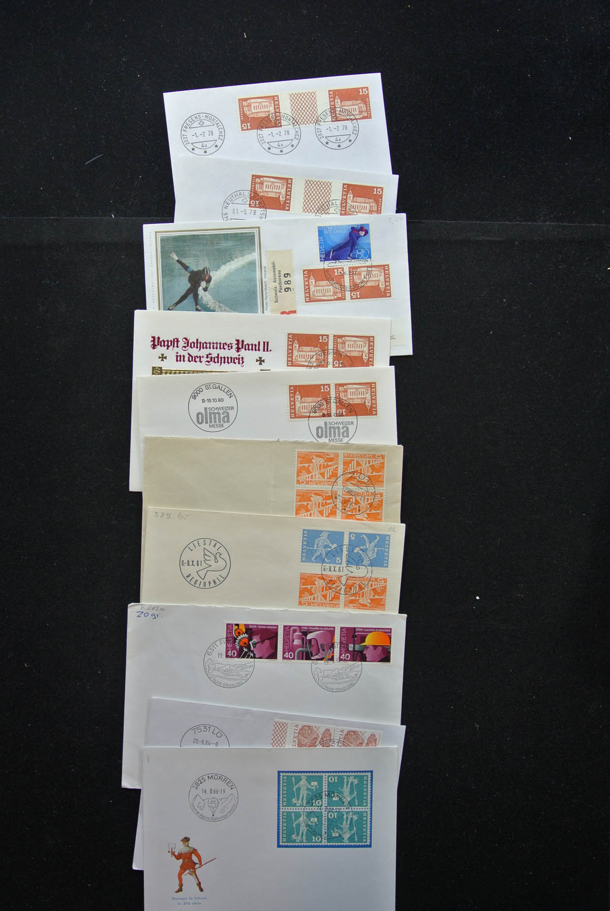 25248 014 - 25248 Switzerland 1938-1990 covers.