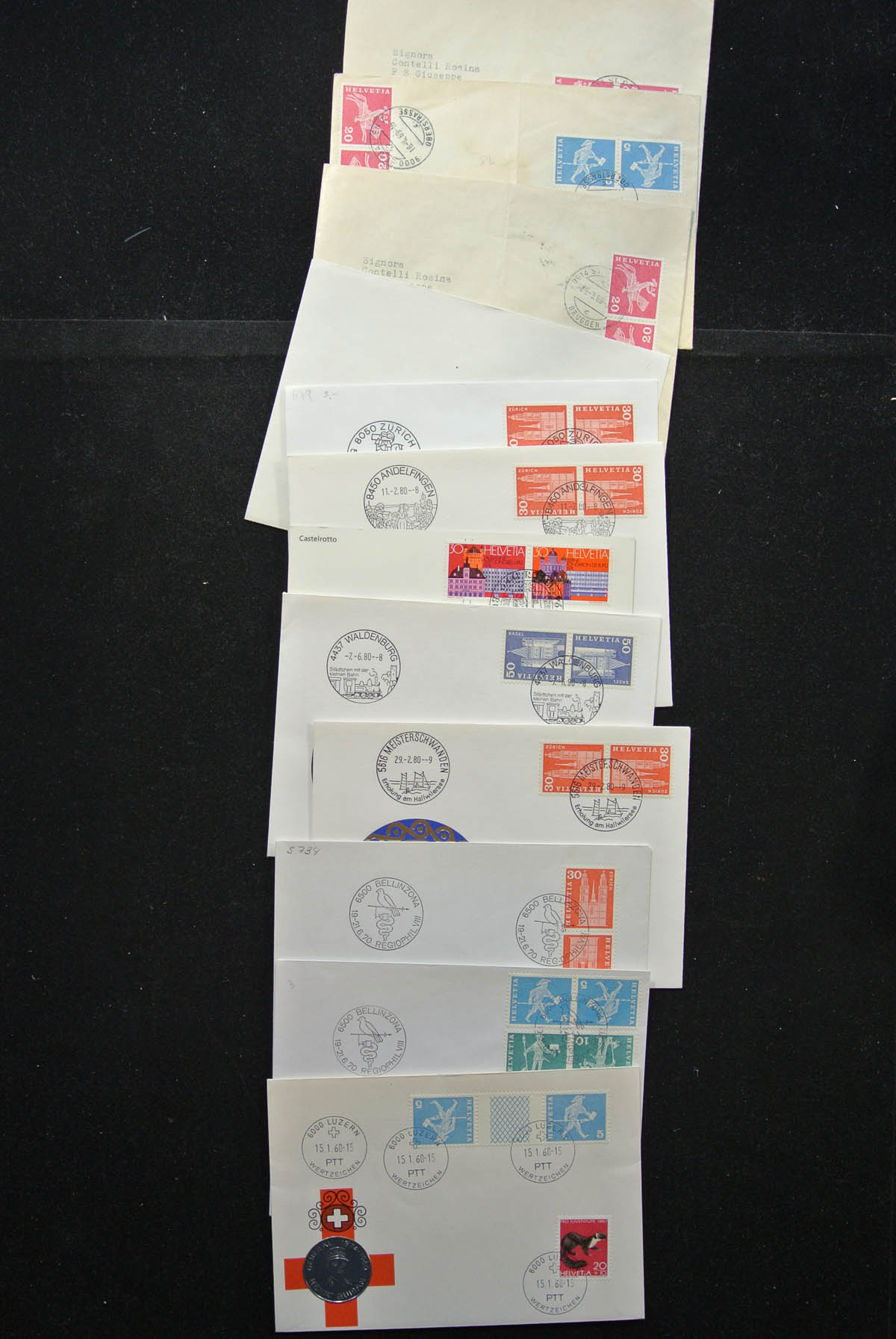 25248 019 - 25248 Switzerland 1938-1990 covers.