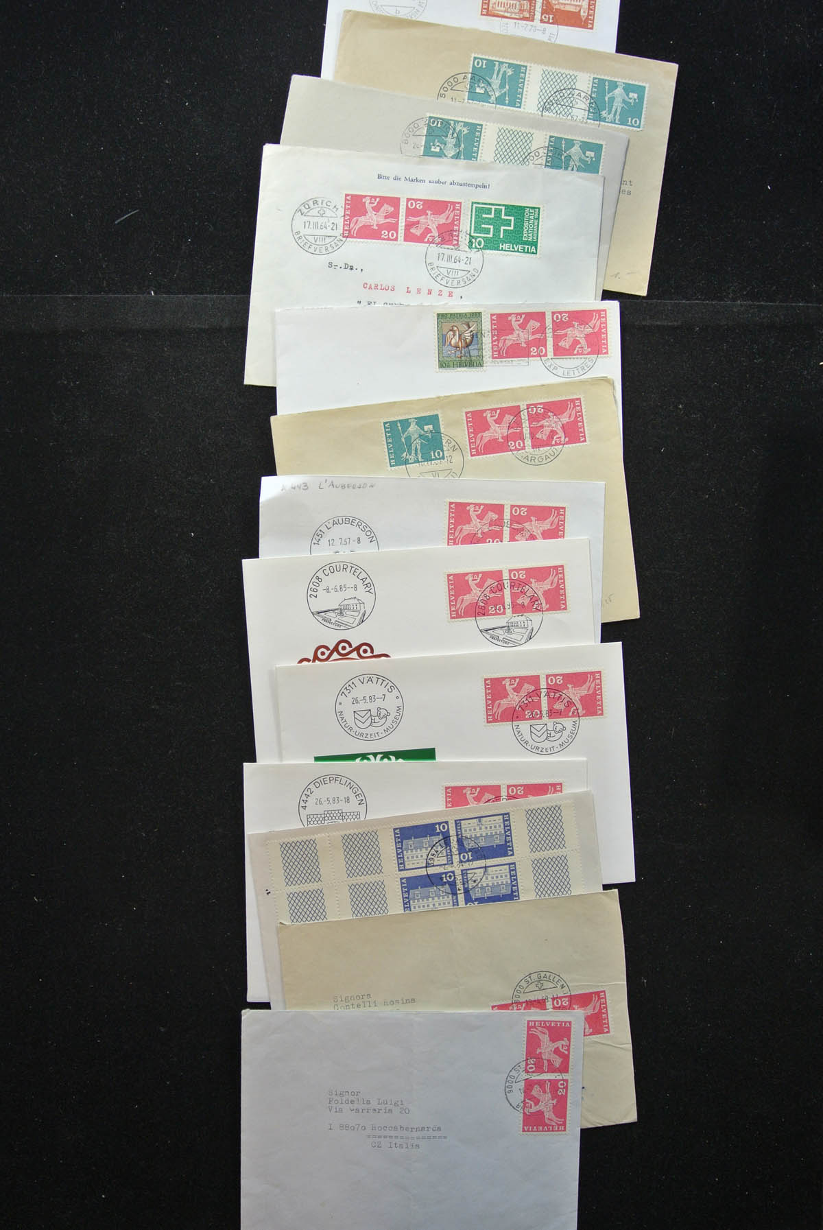 25248 020 - 25248 Switzerland 1938-1990 covers.