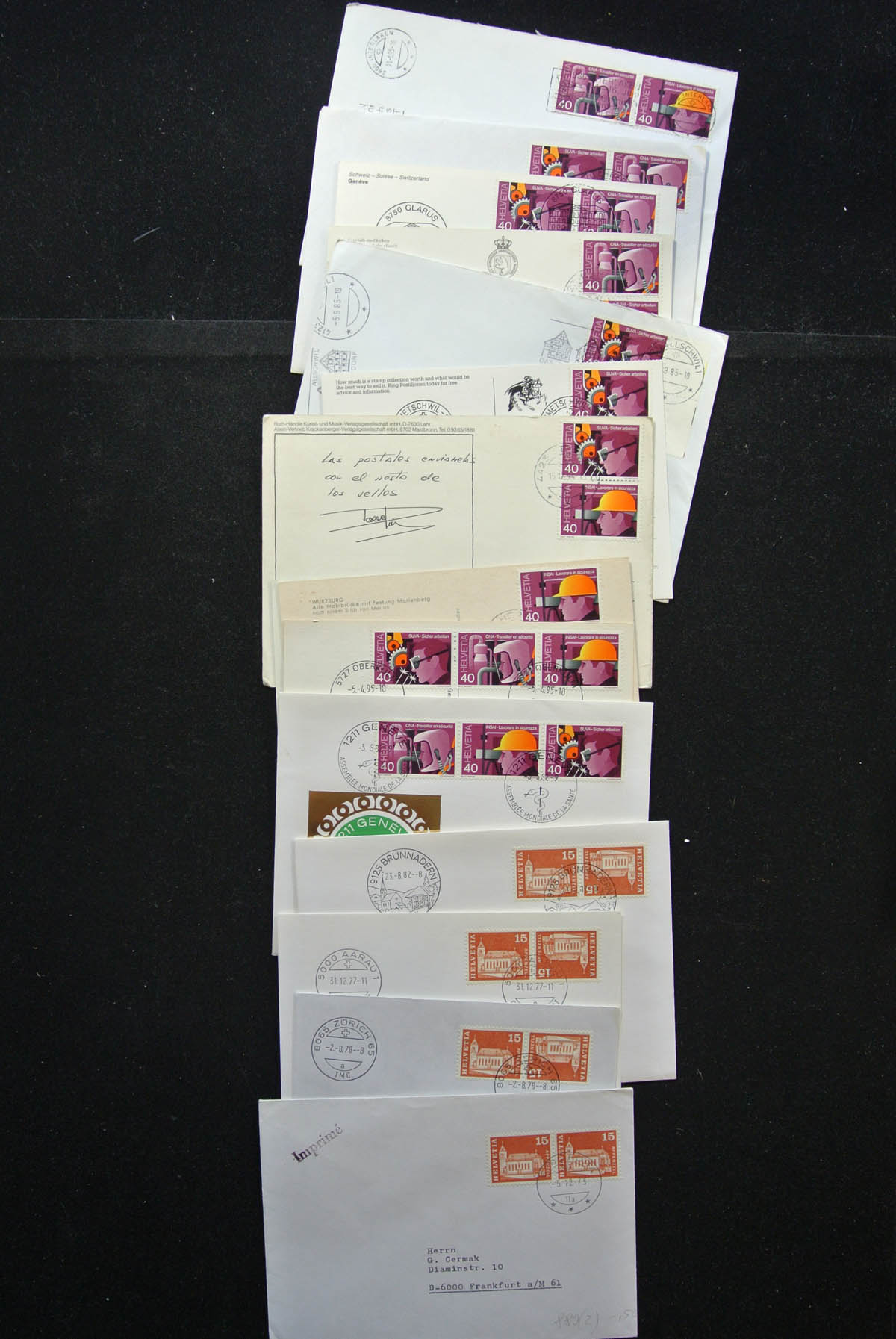25248 021 - 25248 Zwitserland 1938-1990 brieven.