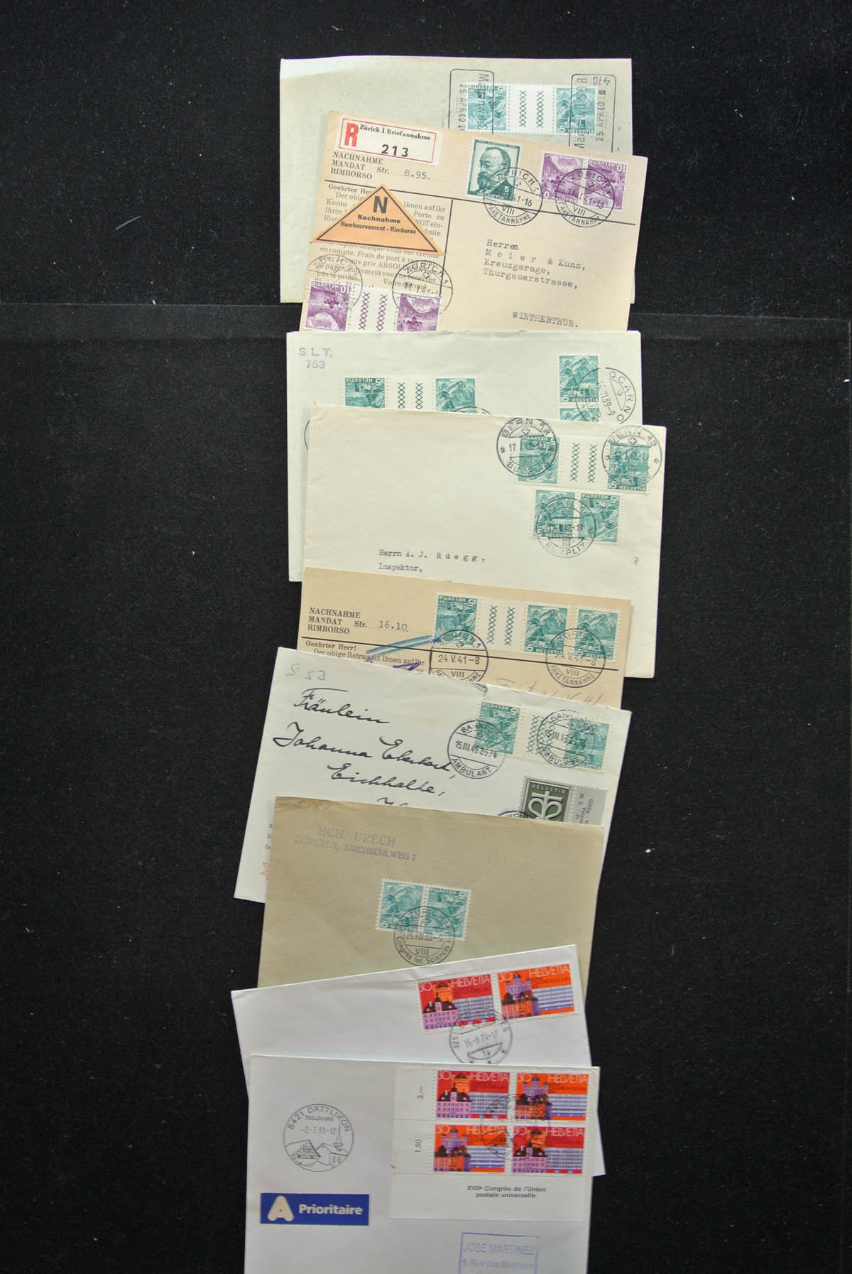 25248 024 - 25248 Switzerland 1938-1990 covers.