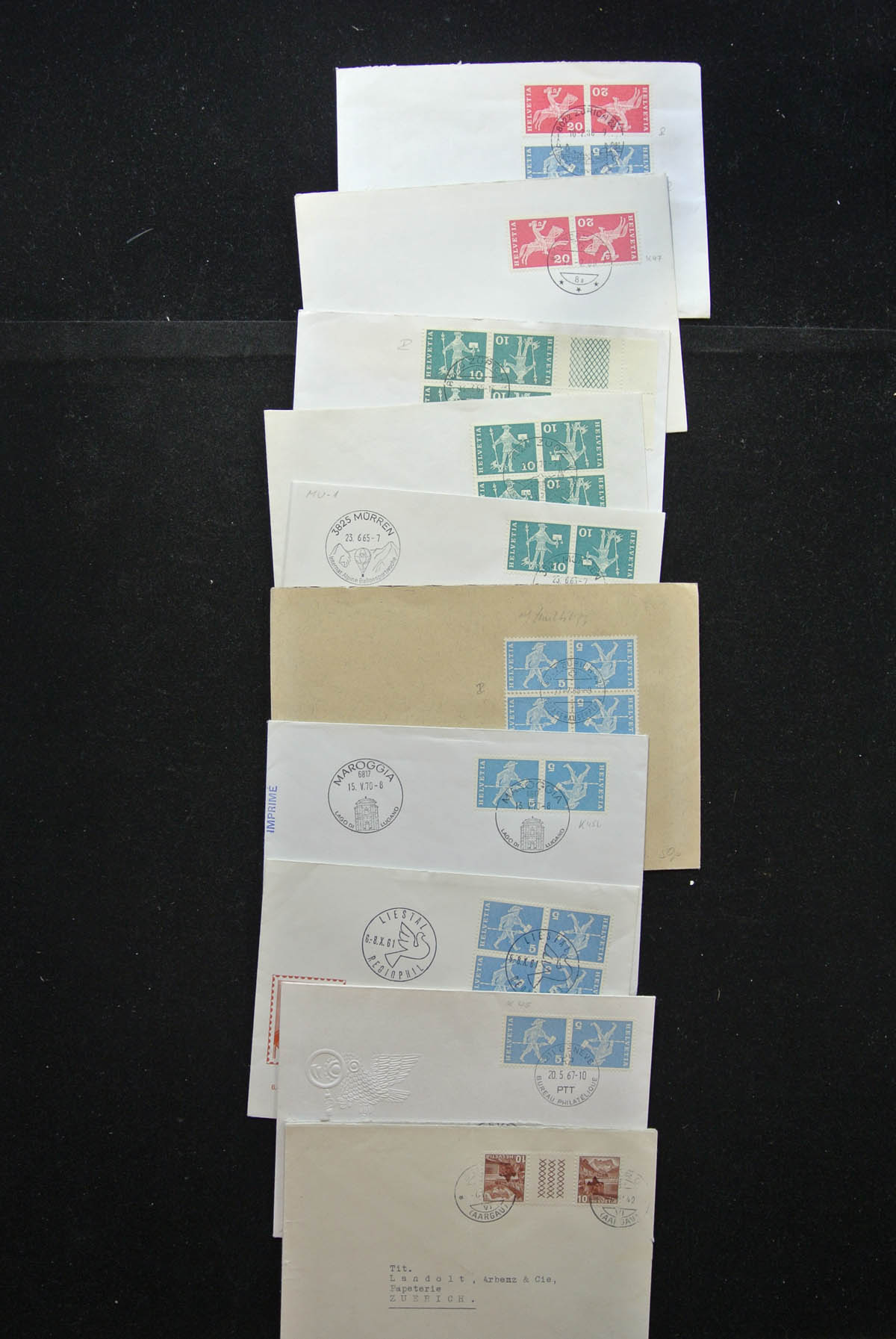 25248 025 - 25248 Switzerland 1938-1990 covers.