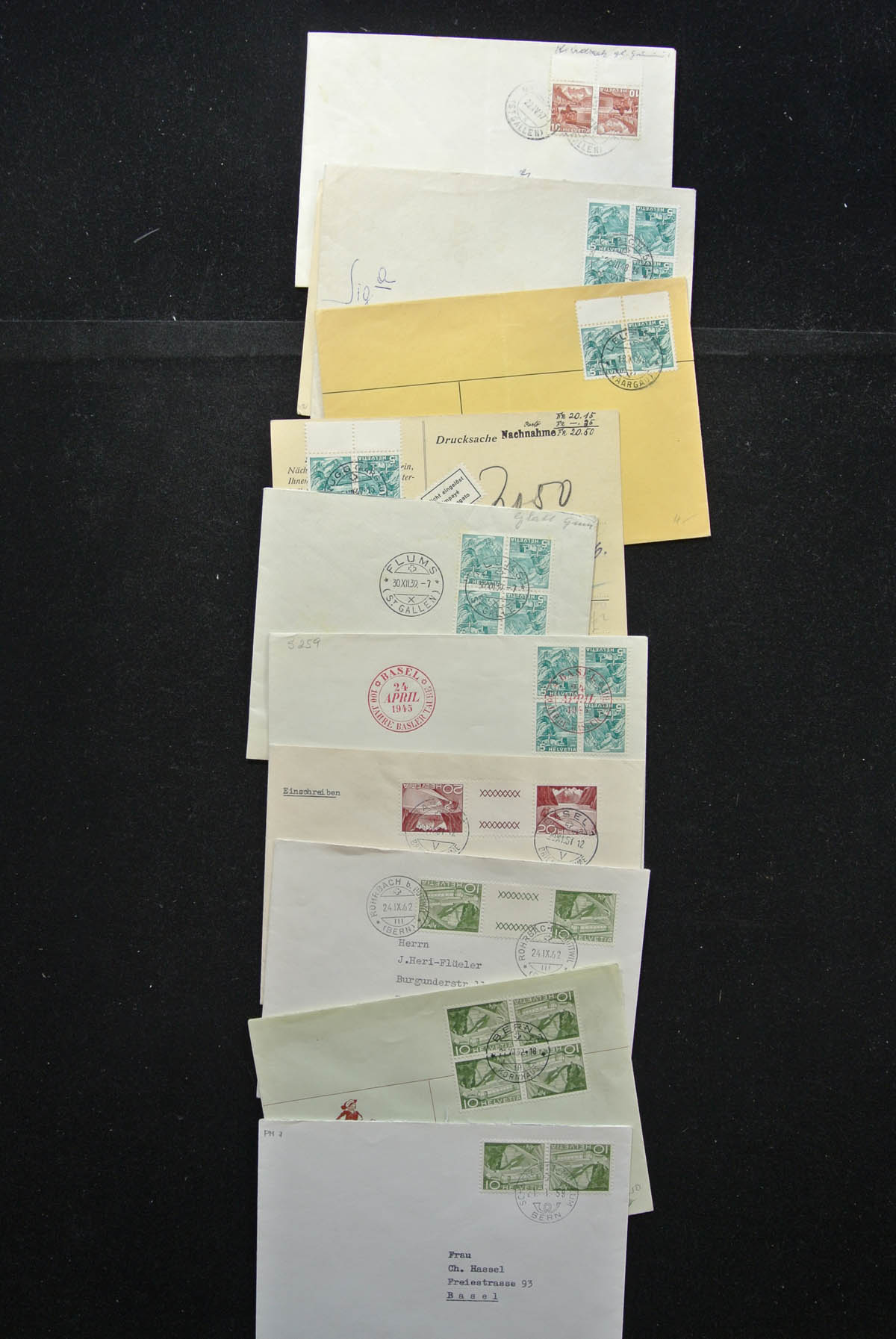 25248 028 - 25248 Switzerland 1938-1990 covers.