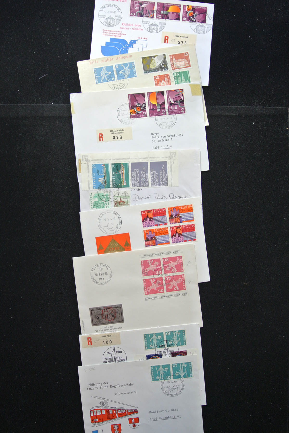 25248 030 - 25248 Switzerland 1938-1990 covers.