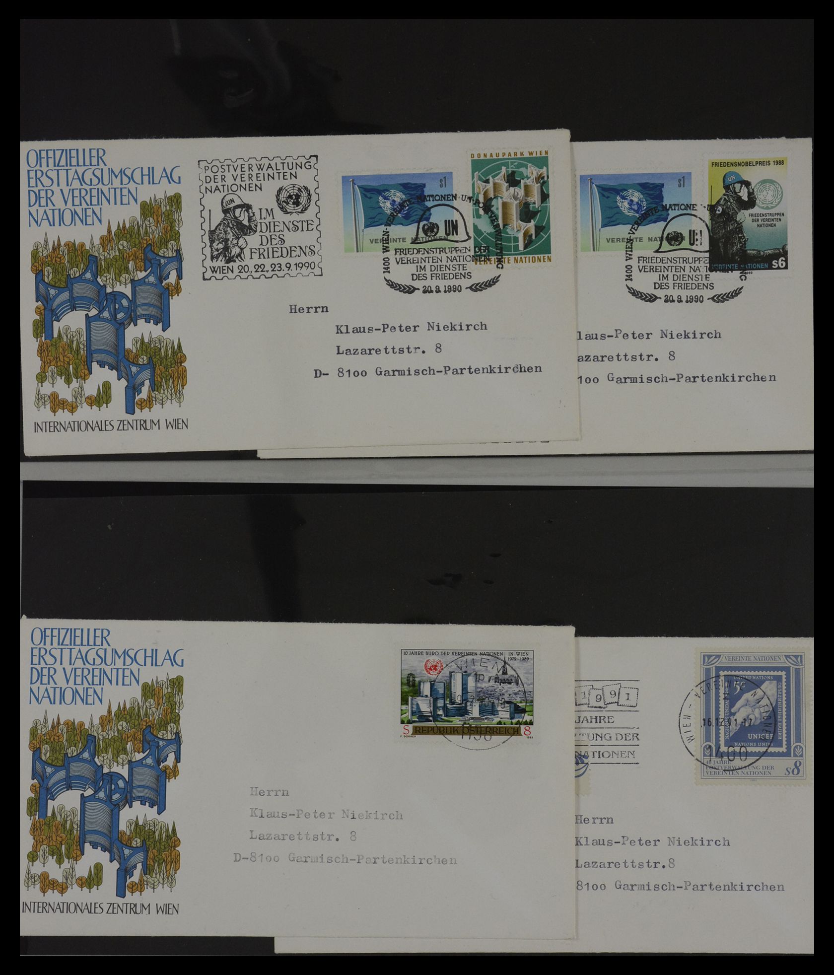 27382 001 - 27382 Verenigde Naties 1957-2003 FDC's.