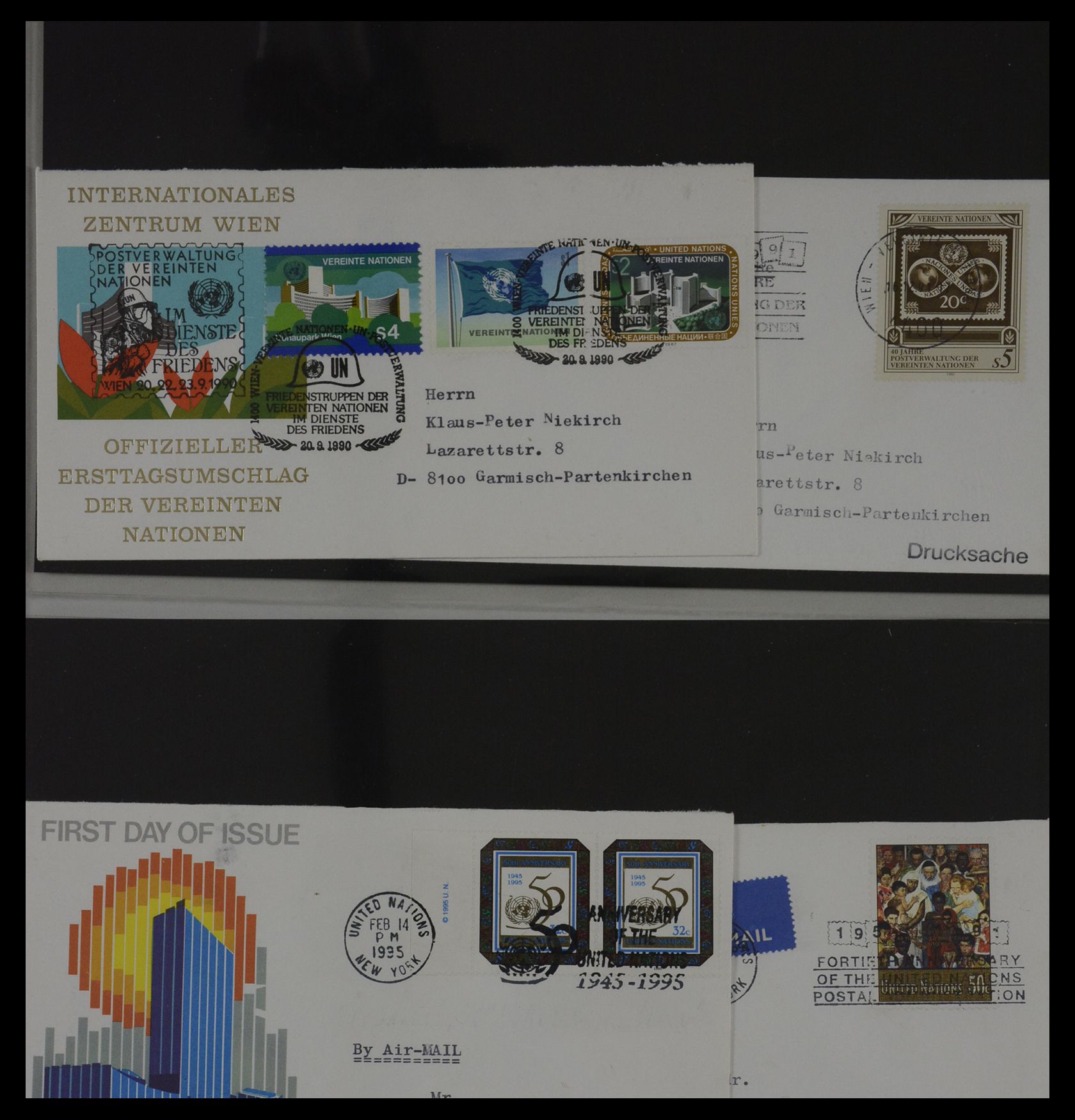 27382 002 - 27382 Verenigde Naties 1957-2003 FDC's.