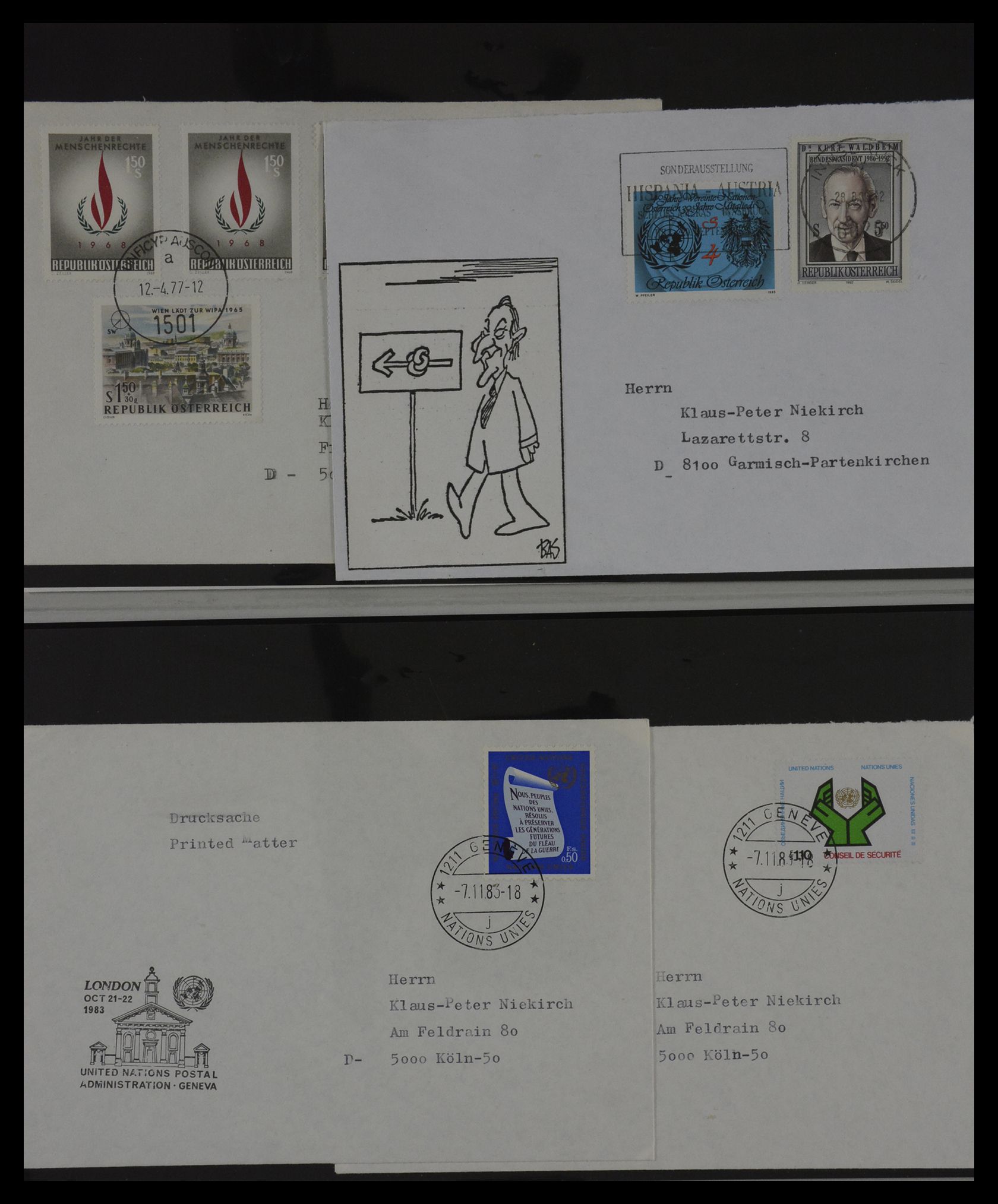 27382 005 - 27382 Verenigde Naties 1957-2003 FDC's.