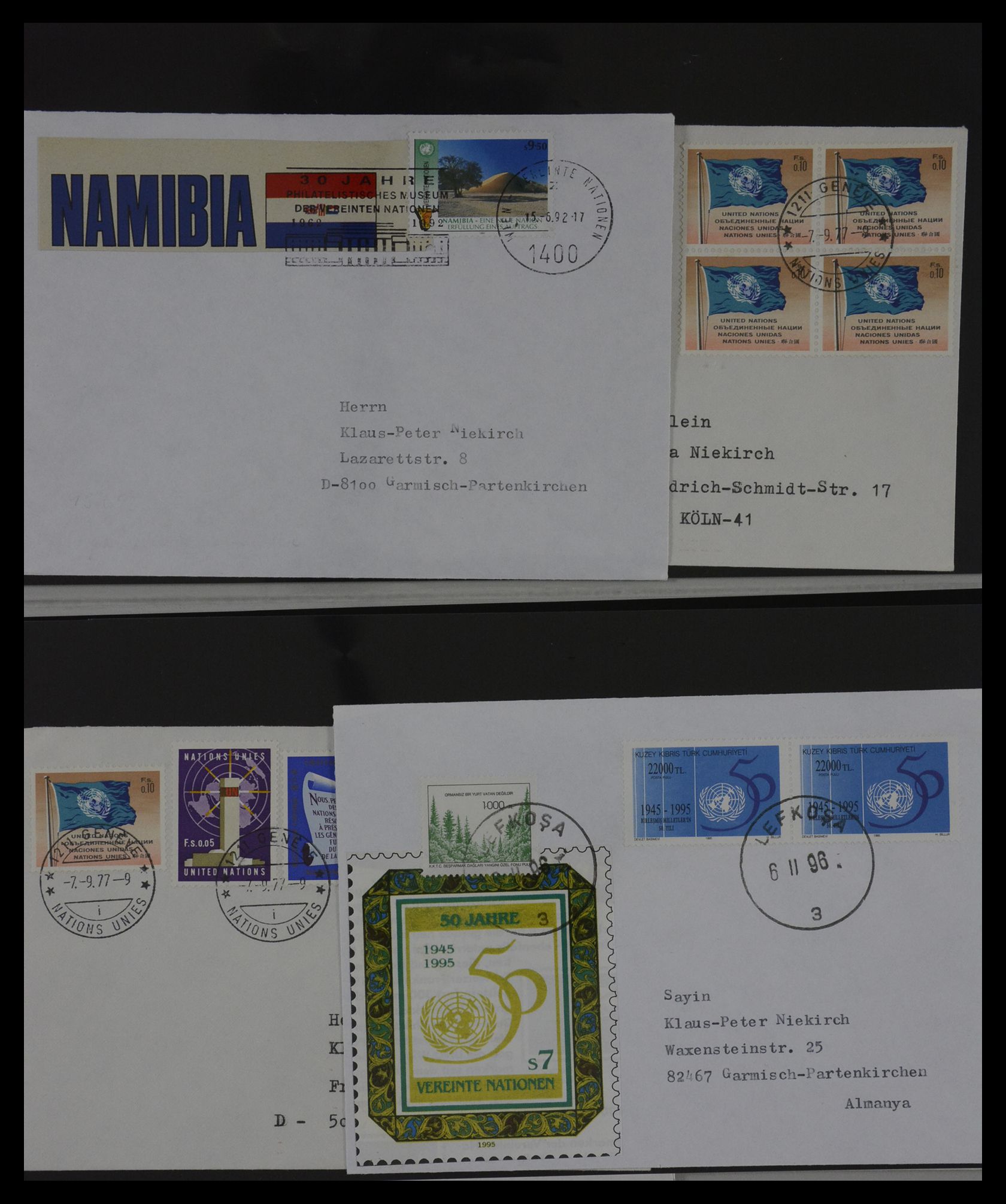 27382 007 - 27382 Verenigde Naties 1957-2003 FDC's.