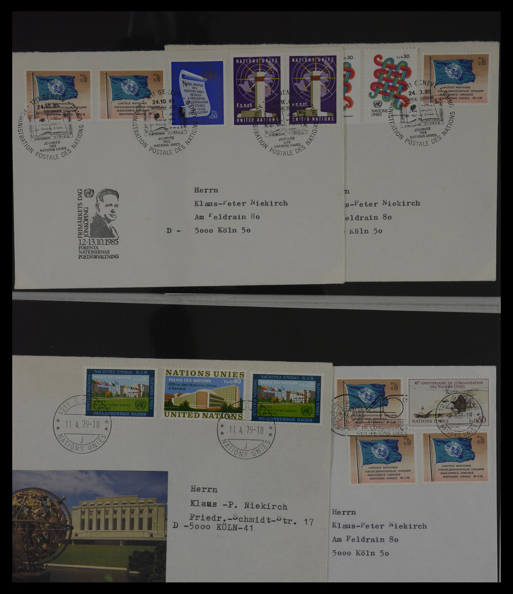 27382 008 - 27382 Verenigde Naties 1957-2003 FDC's.