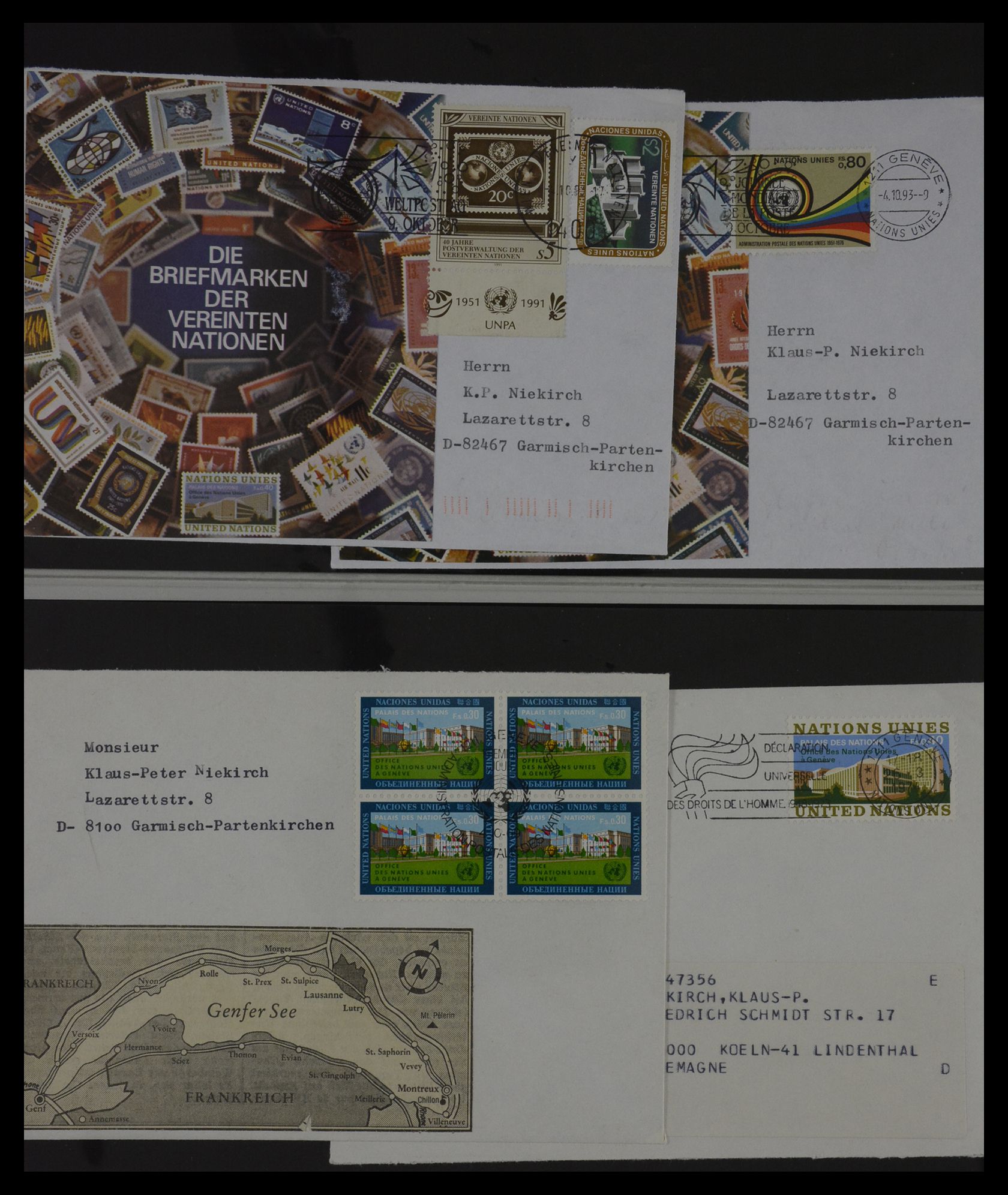 27382 009 - 27382 Verenigde Naties 1957-2003 FDC's.