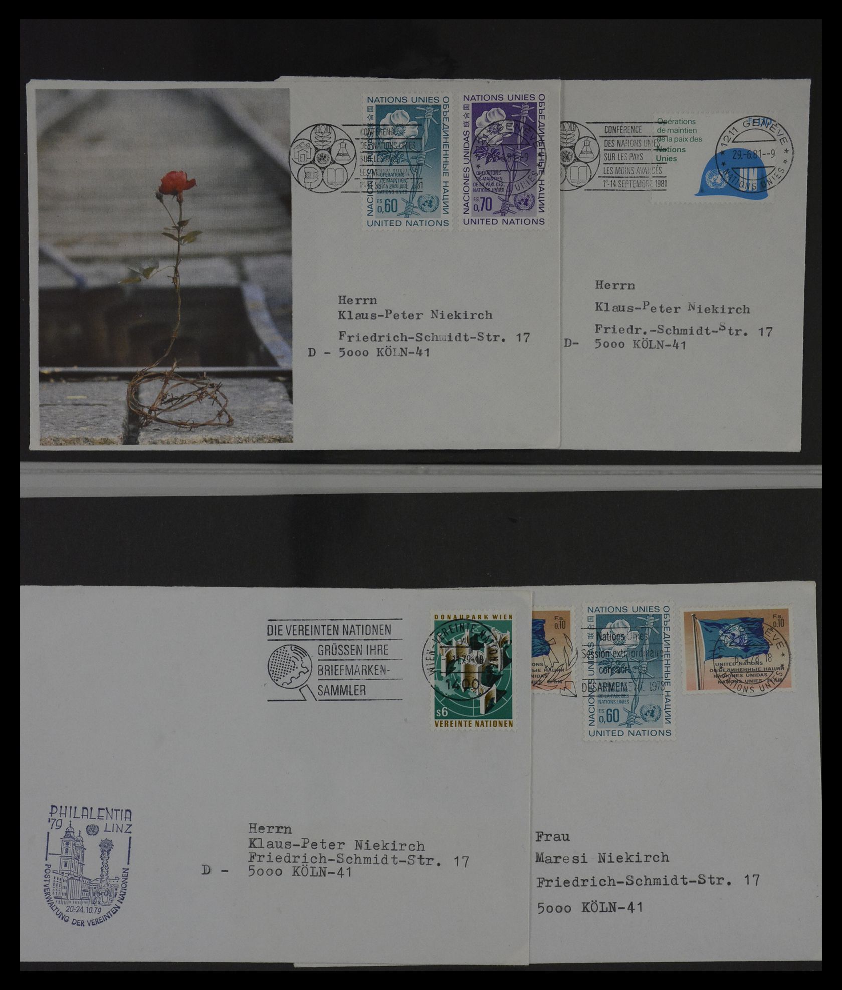 27382 011 - 27382 Verenigde Naties 1957-2003 FDC's.