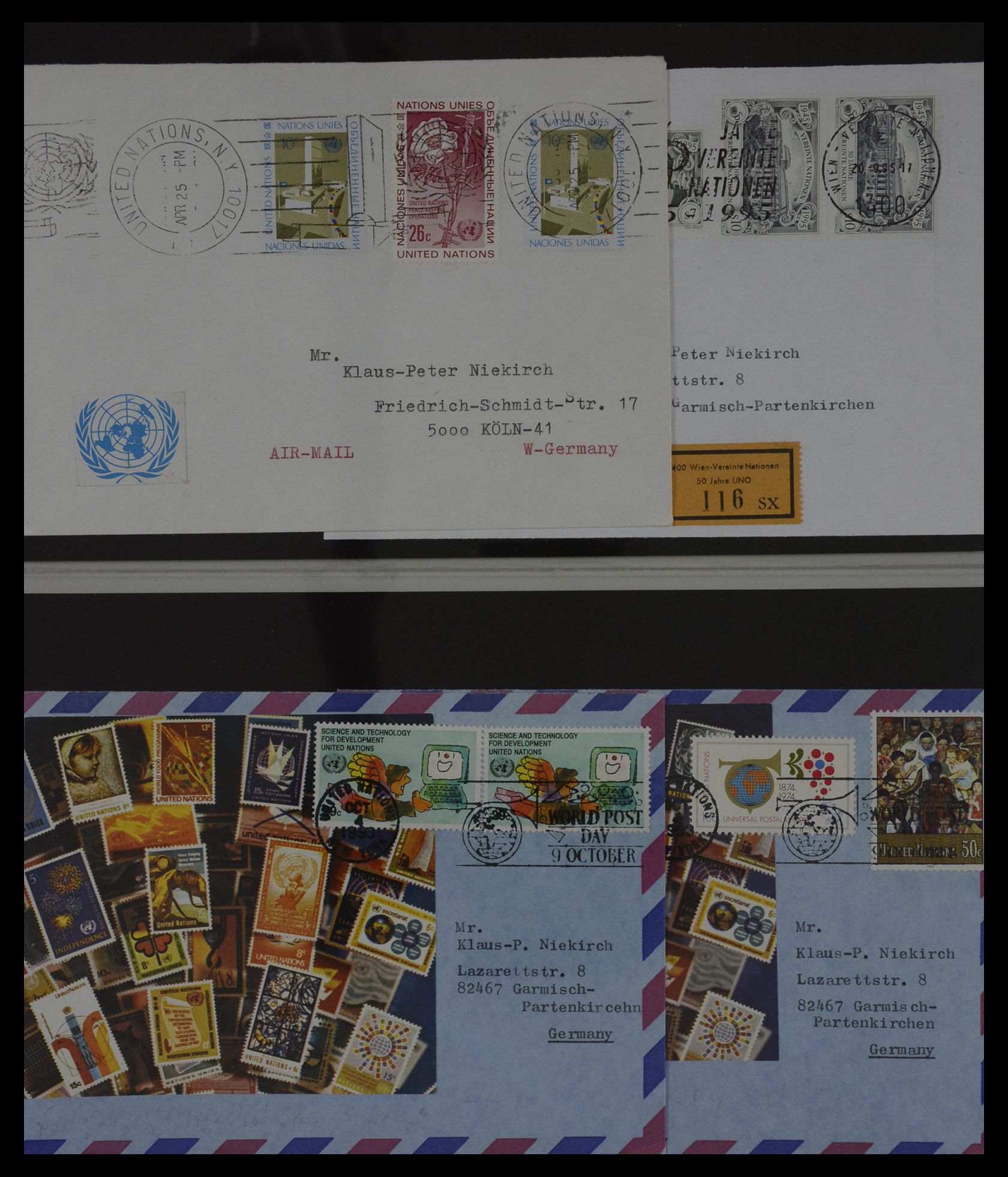 27382 014 - 27382 Verenigde Naties 1957-2003 FDC's.
