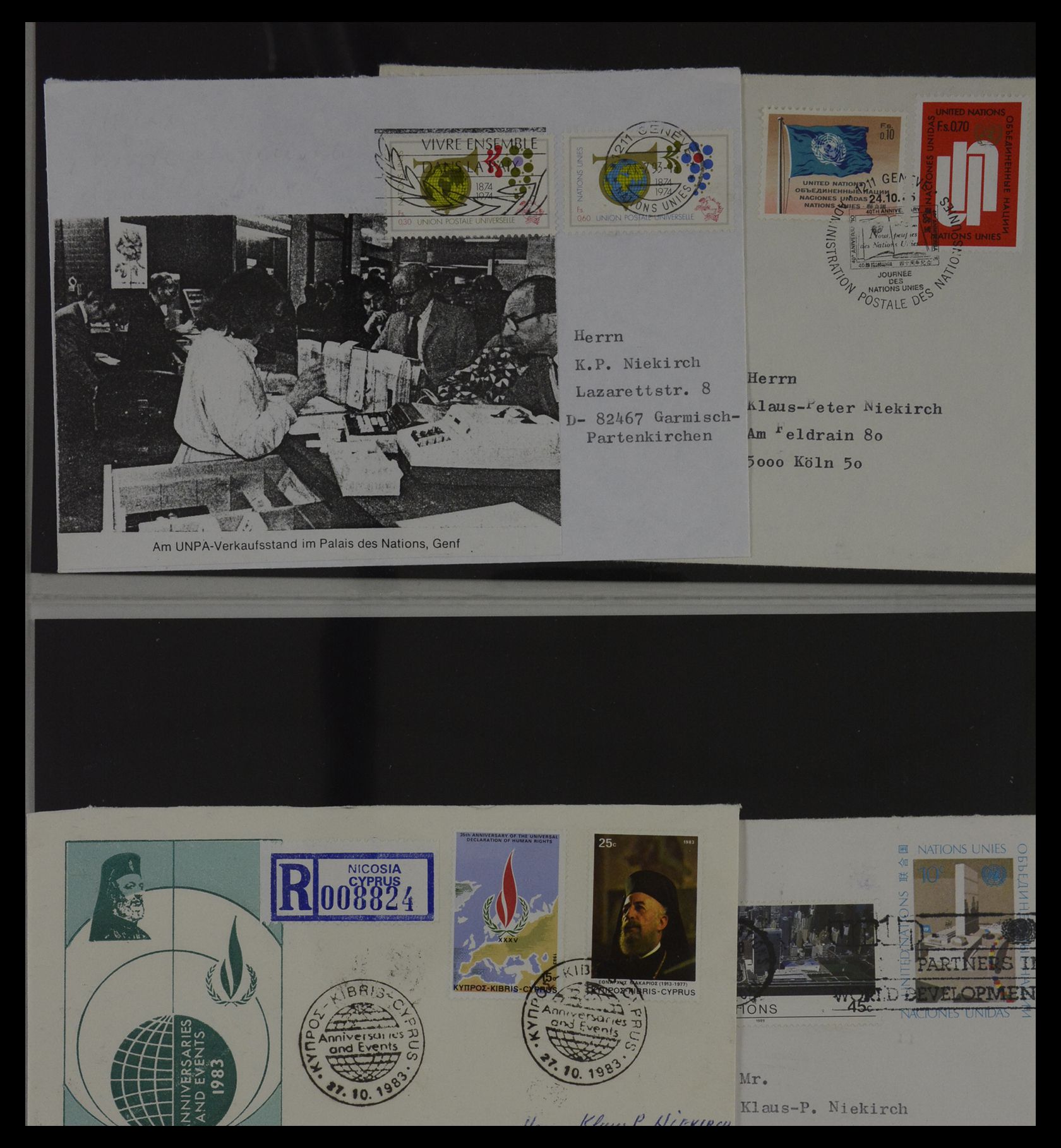 27382 016 - 27382 Verenigde Naties 1957-2003 FDC's.