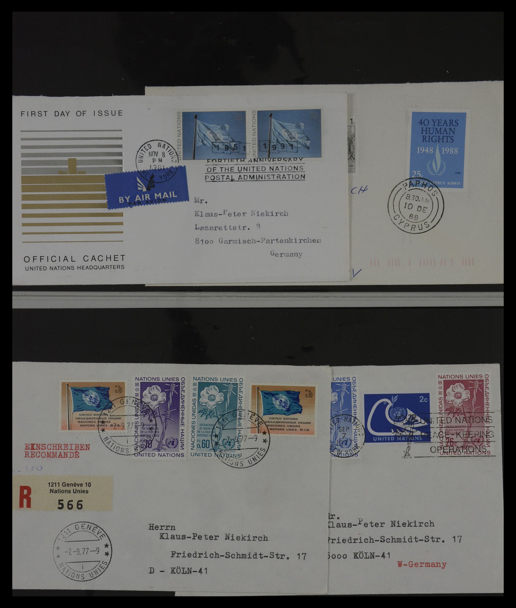 27382 017 - 27382 United Nations 1957-2003 FDC's.
