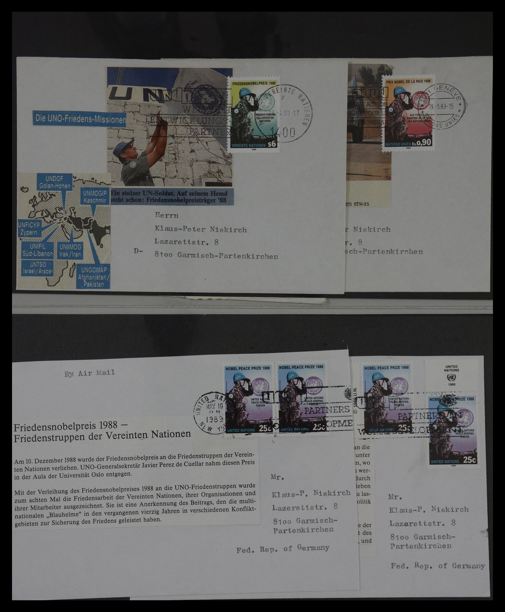 27382 019 - 27382 Verenigde Naties 1957-2003 FDC's.