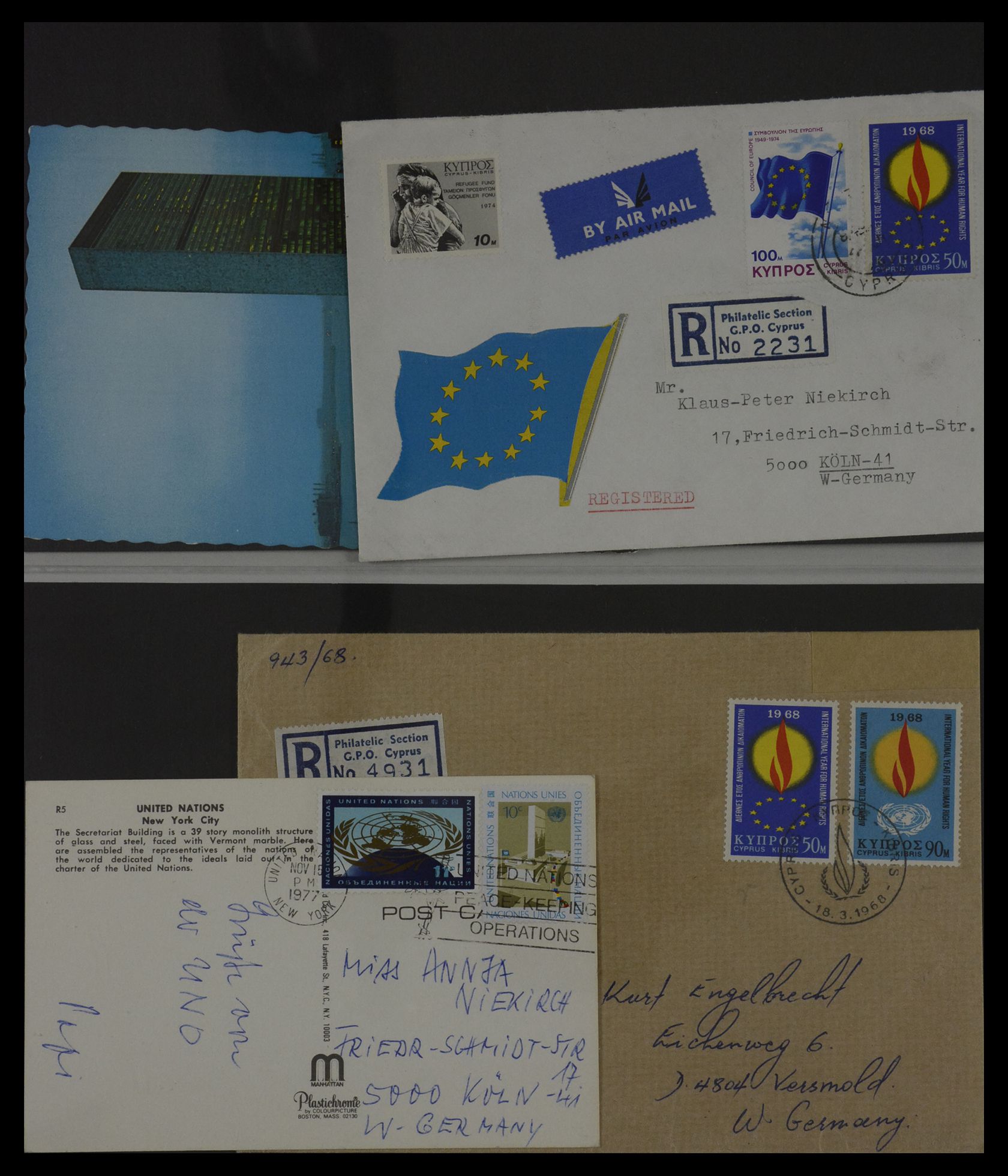 27382 020 - 27382 Verenigde Naties 1957-2003 FDC's.