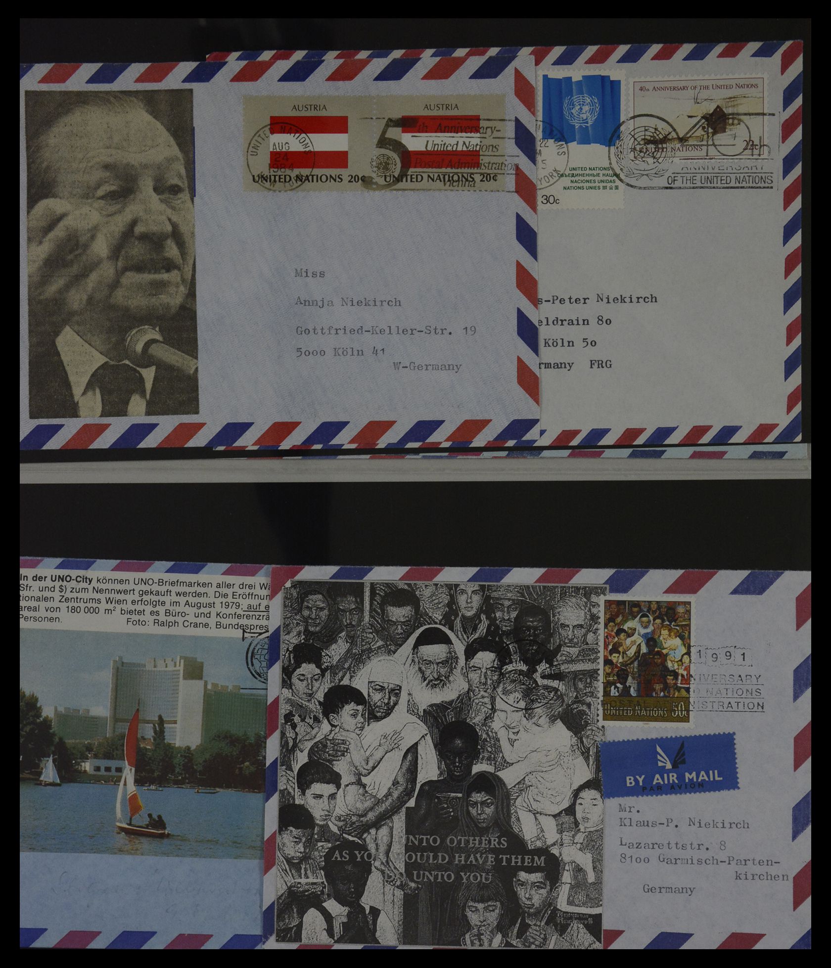 27382 036 - 27382 Verenigde Naties 1957-2003 FDC's.