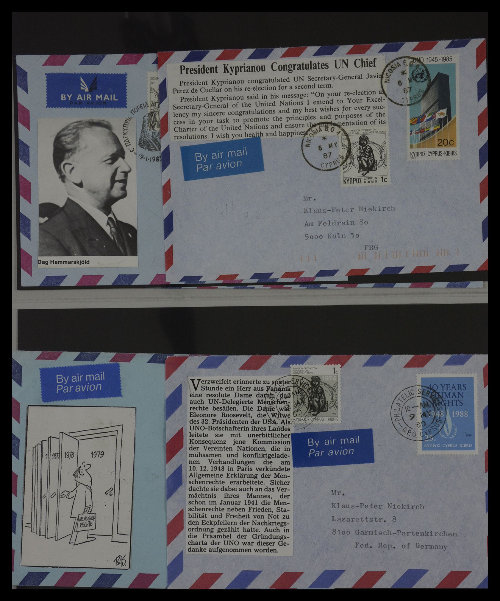 27382 038 - 27382 Verenigde Naties 1957-2003 FDC's.