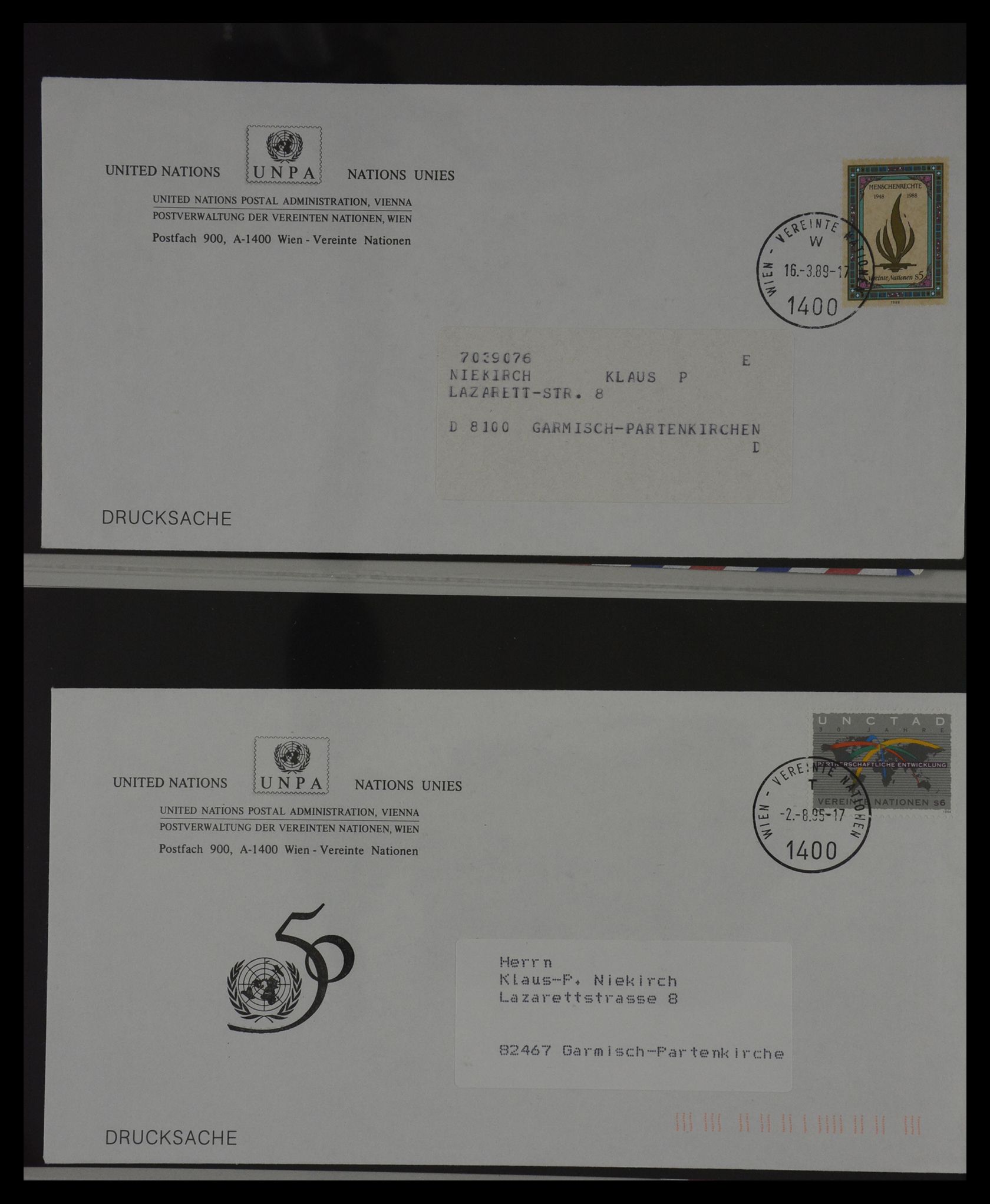 27382 044 - 27382 Verenigde Naties 1957-2003 FDC's.