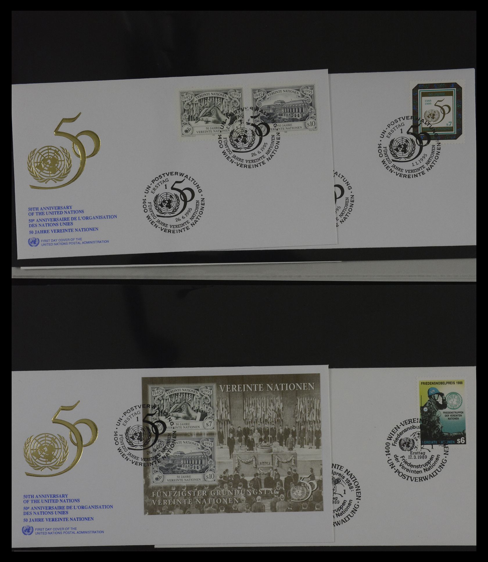 27382 047 - 27382 Verenigde Naties 1957-2003 FDC's.