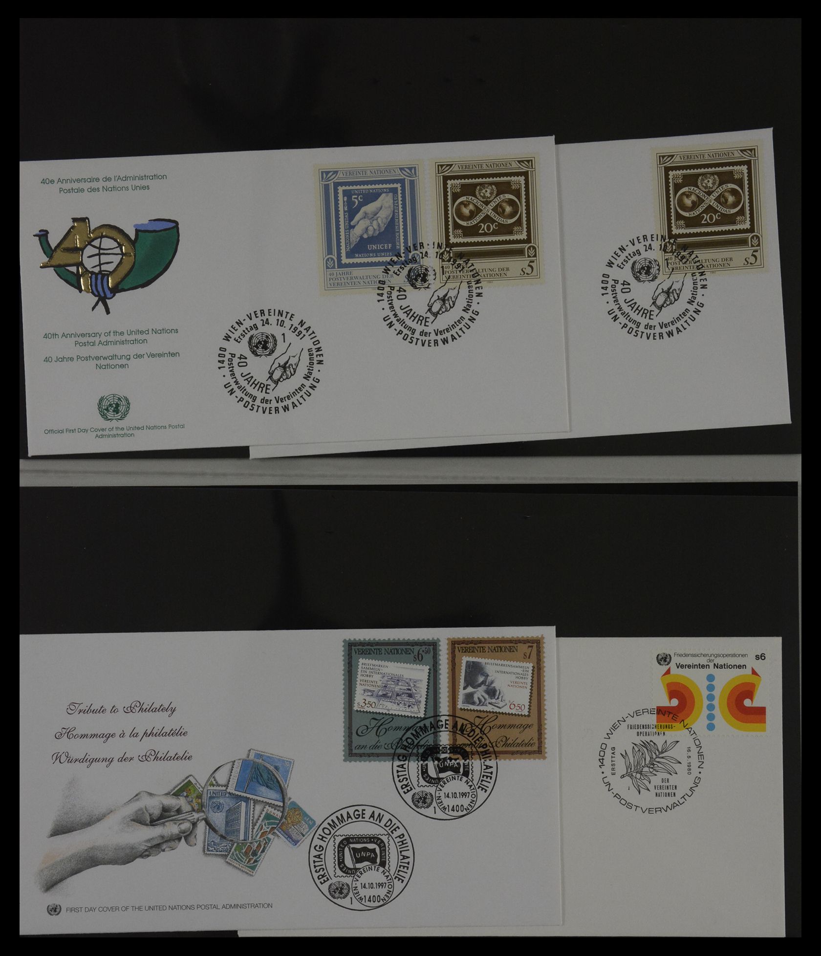 27382 049 - 27382 Verenigde Naties 1957-2003 FDC's.