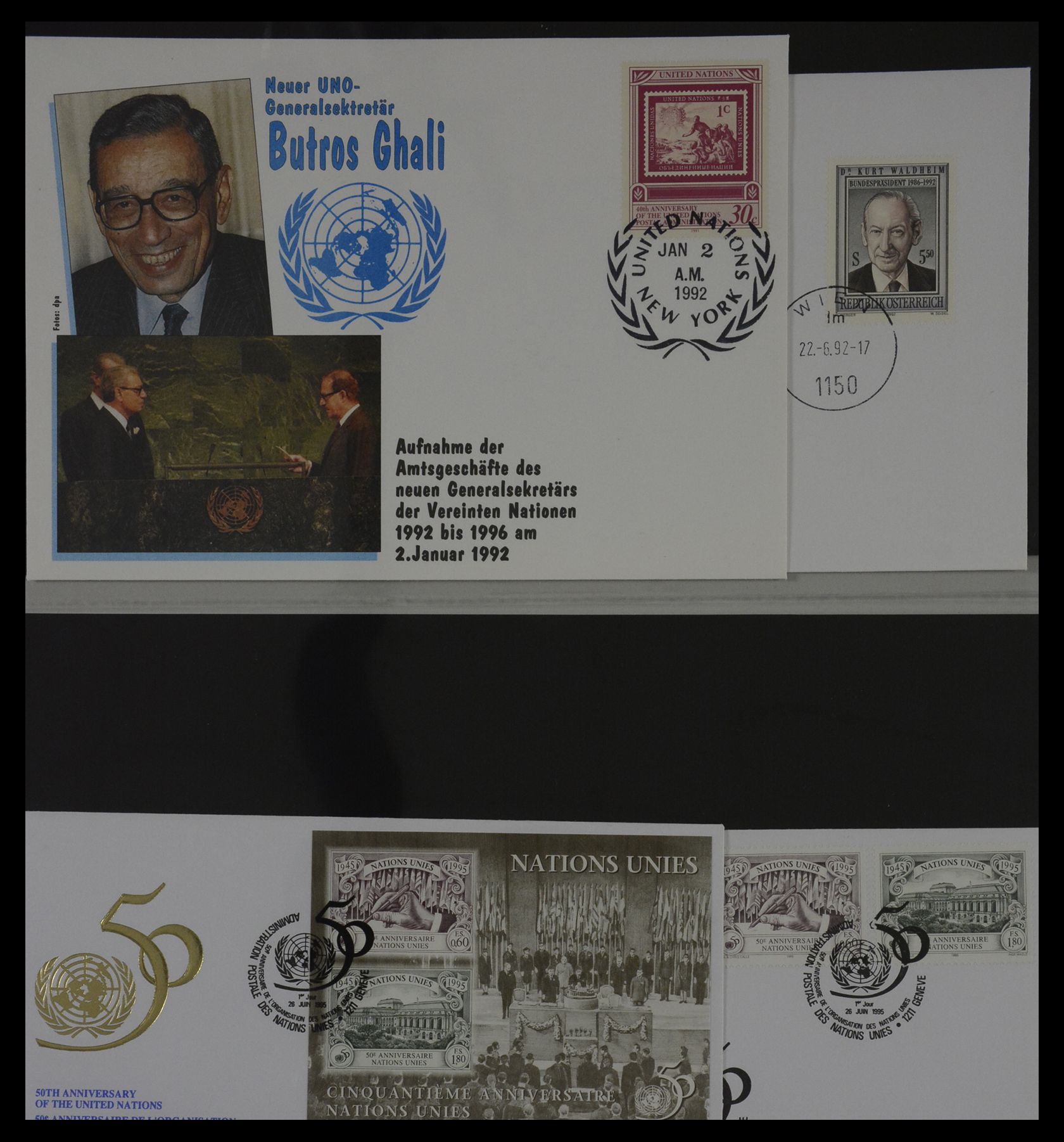 27382 054 - 27382 Verenigde Naties 1957-2003 FDC's.