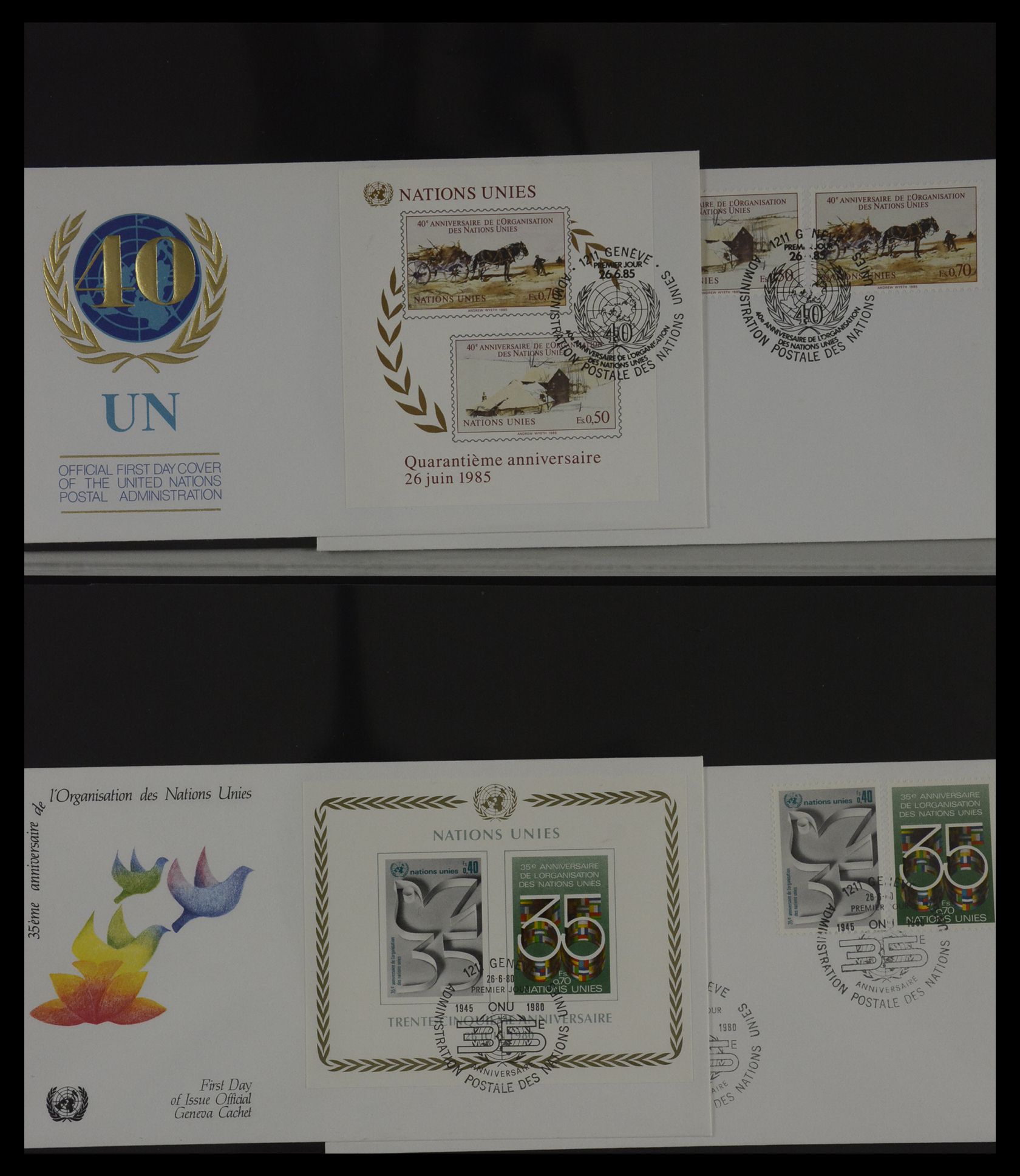 27382 055 - 27382 Verenigde Naties 1957-2003 FDC's.