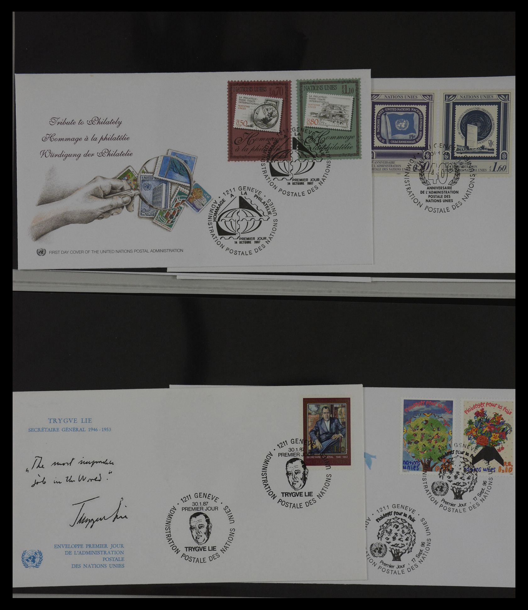 27382 059 - 27382 Verenigde Naties 1957-2003 FDC's.