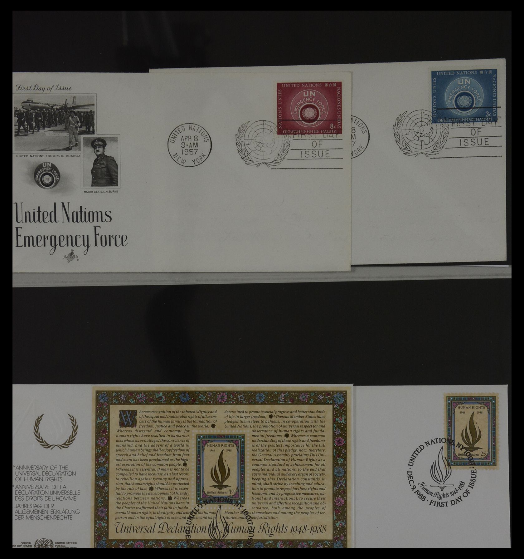 27382 066 - 27382 Verenigde Naties 1957-2003 FDC's.