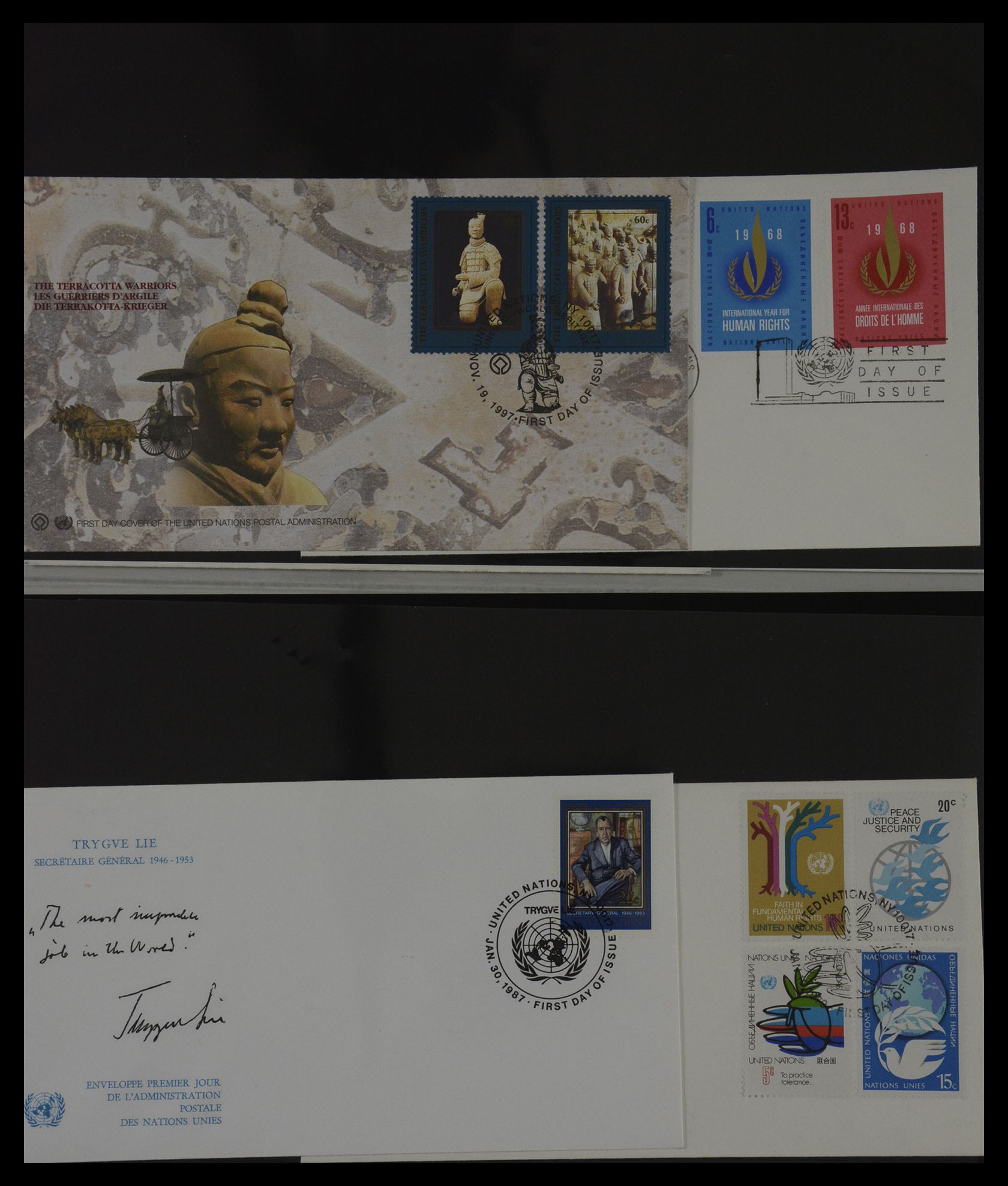 27382 067 - 27382 Verenigde Naties 1957-2003 FDC's.