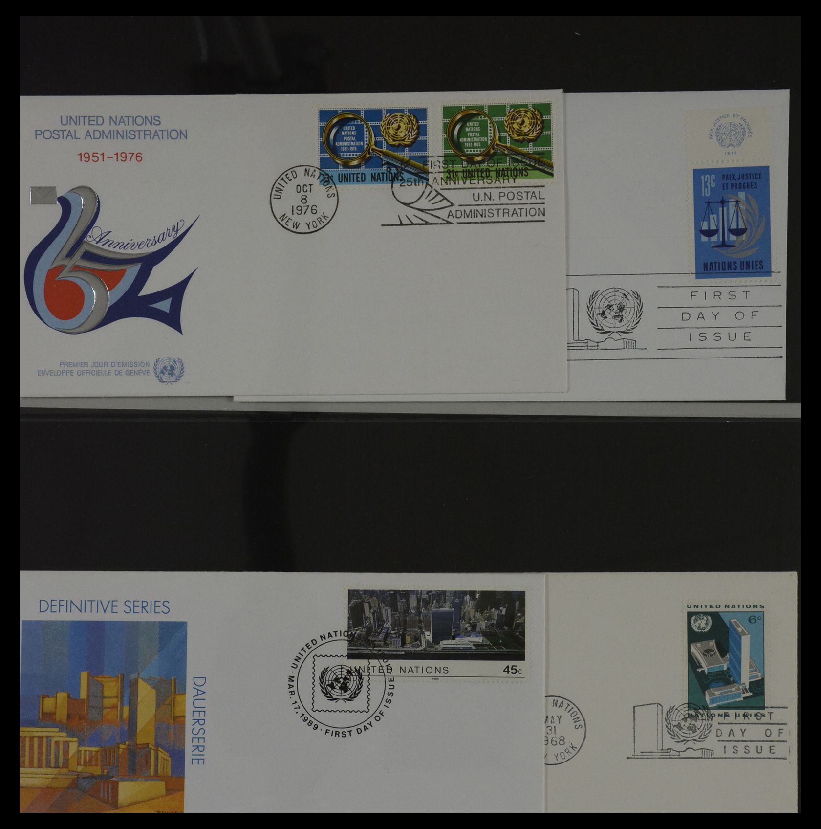 27382 070 - 27382 Verenigde Naties 1957-2003 FDC's.